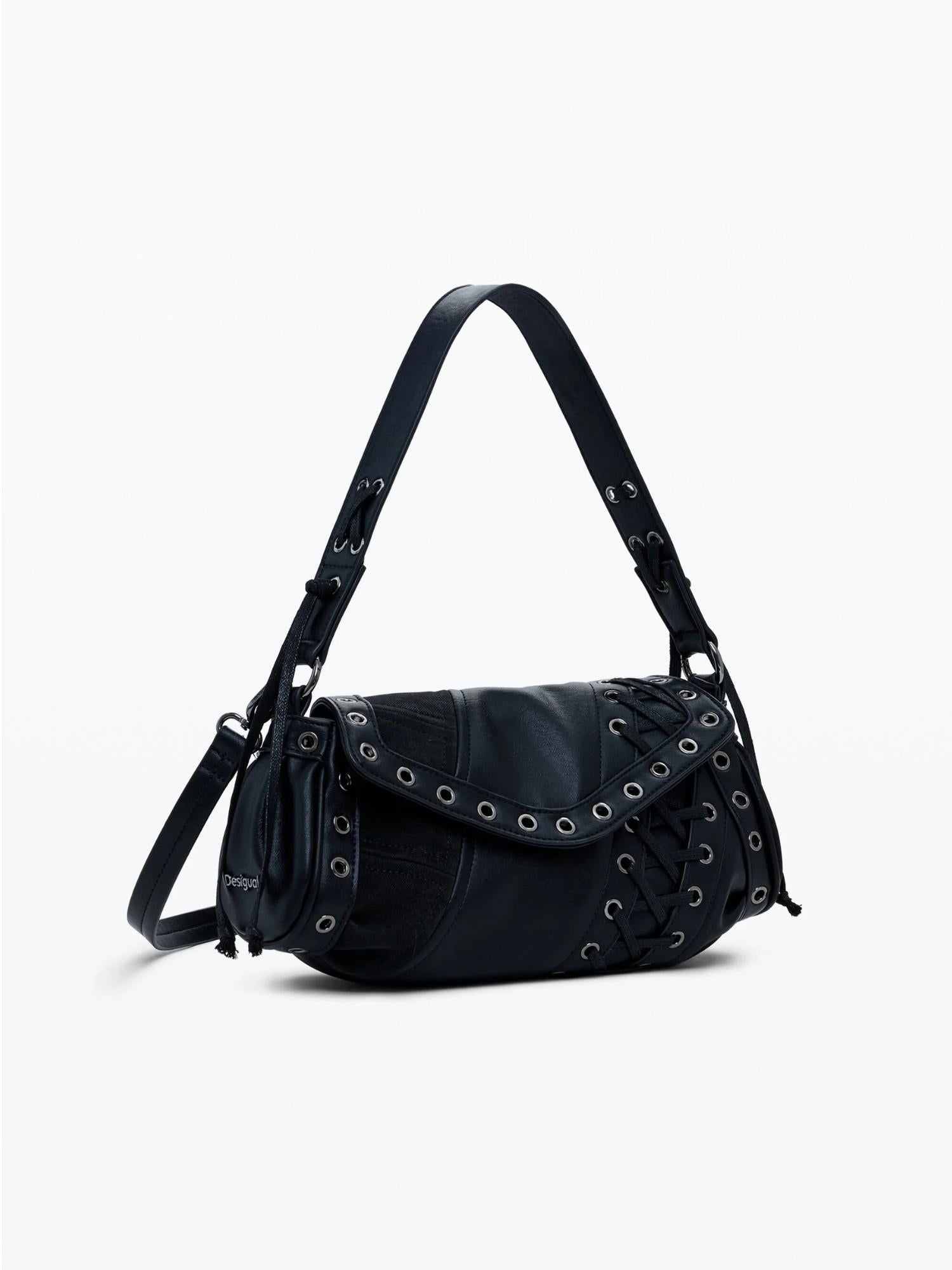 Desigual Borsa effetto pelle patch media Donna Nero 25WAXP36 2000 DESIGUAL