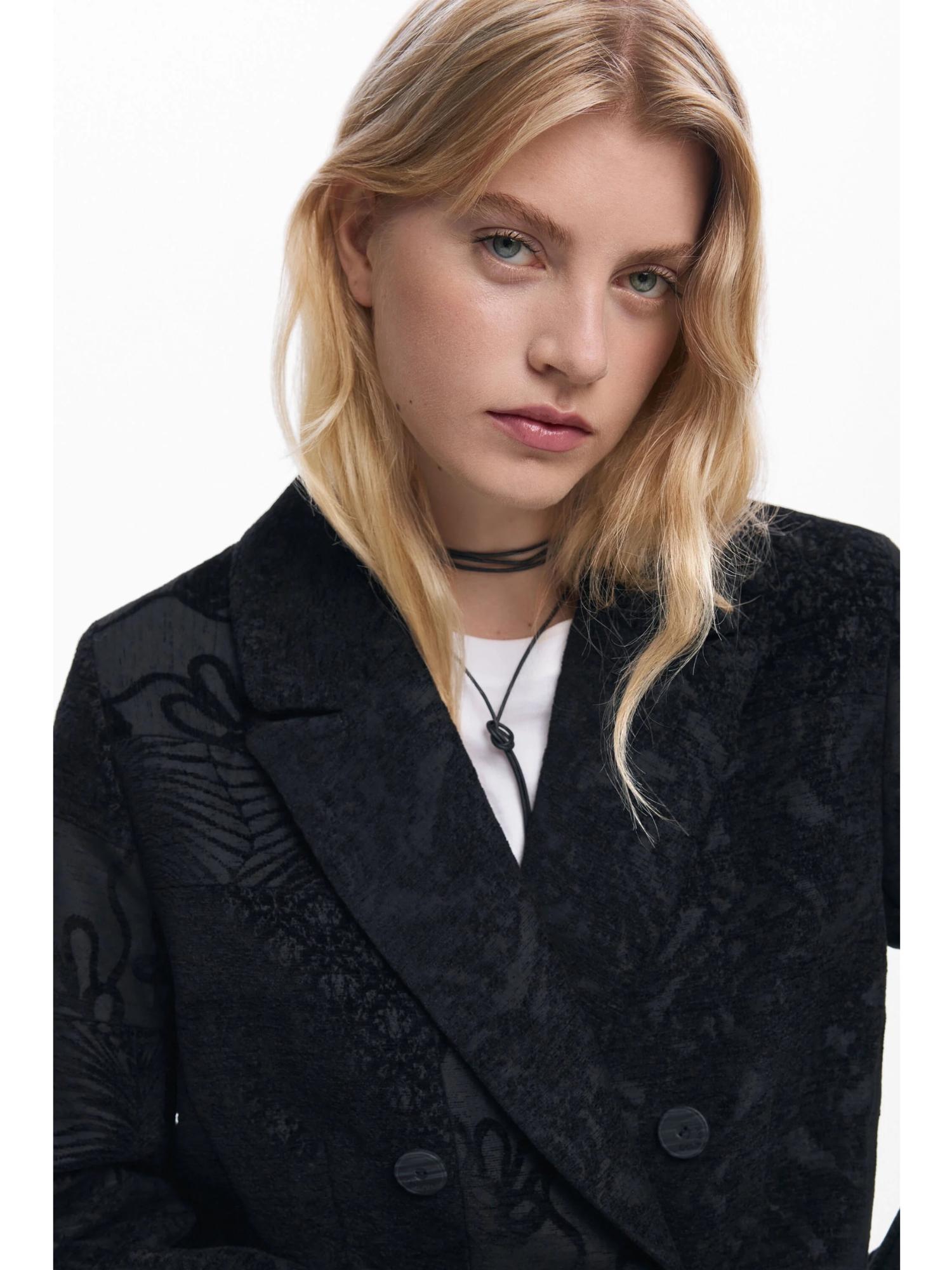 Desigual Cappotto nero a trama Donna 25WWEW16 2000 DESIGUAL