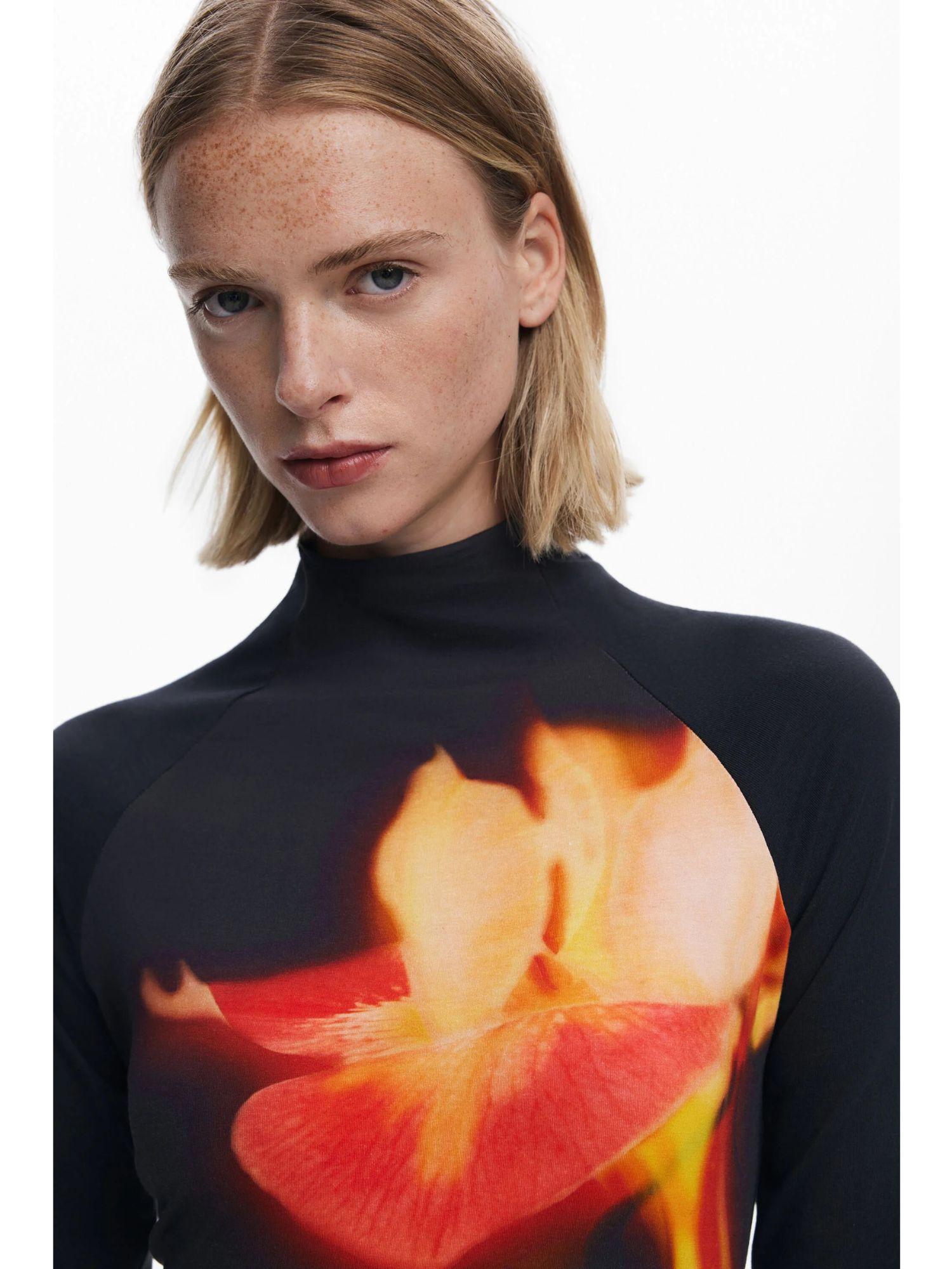 Desigual Abito aderente asimmetrico Donna Nero 25WWVK40 2000 DESIGUAL