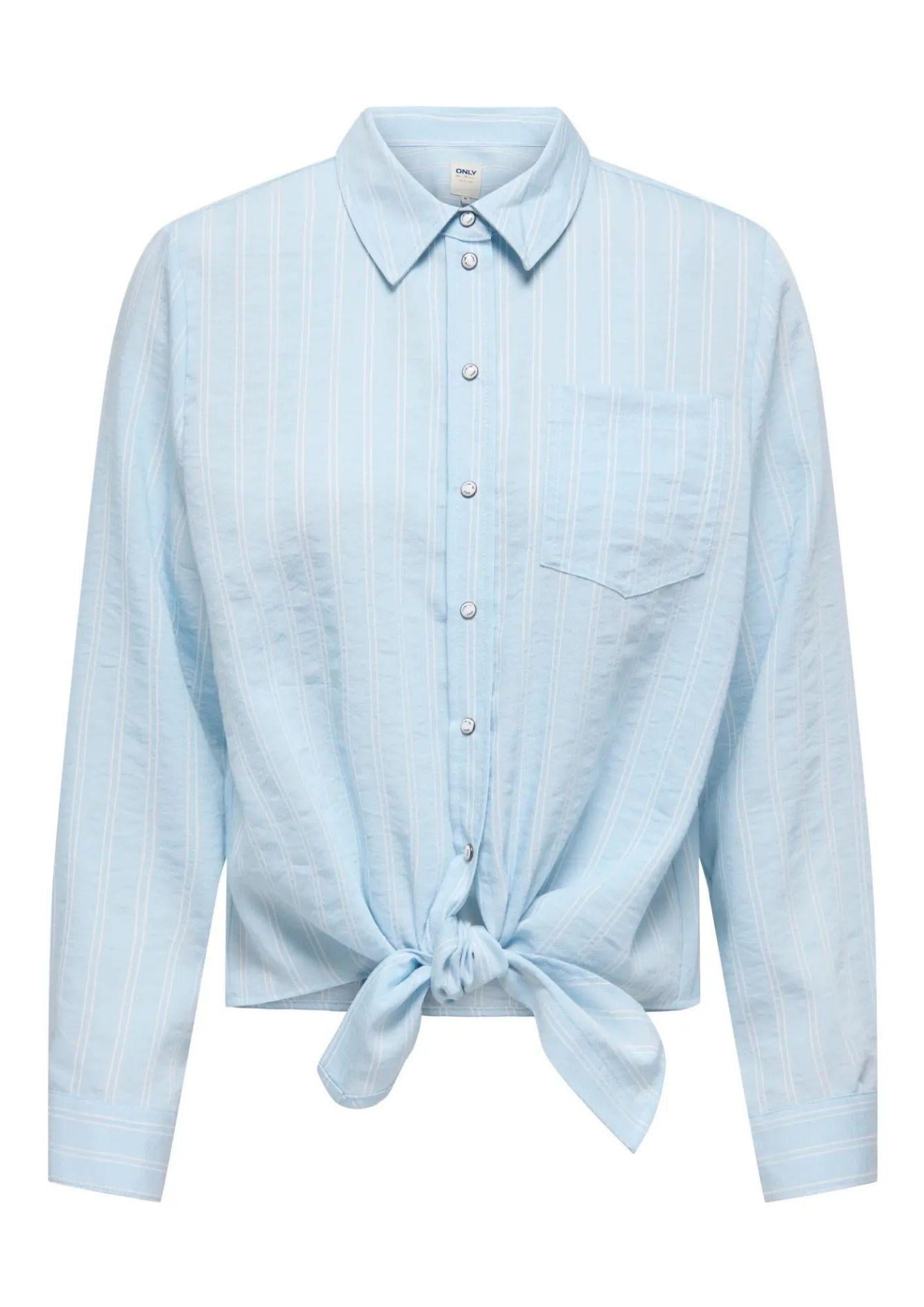 Only Camicia Donna Lecey Azzurra Righe Bianche 15195910 Cerulean ONLY