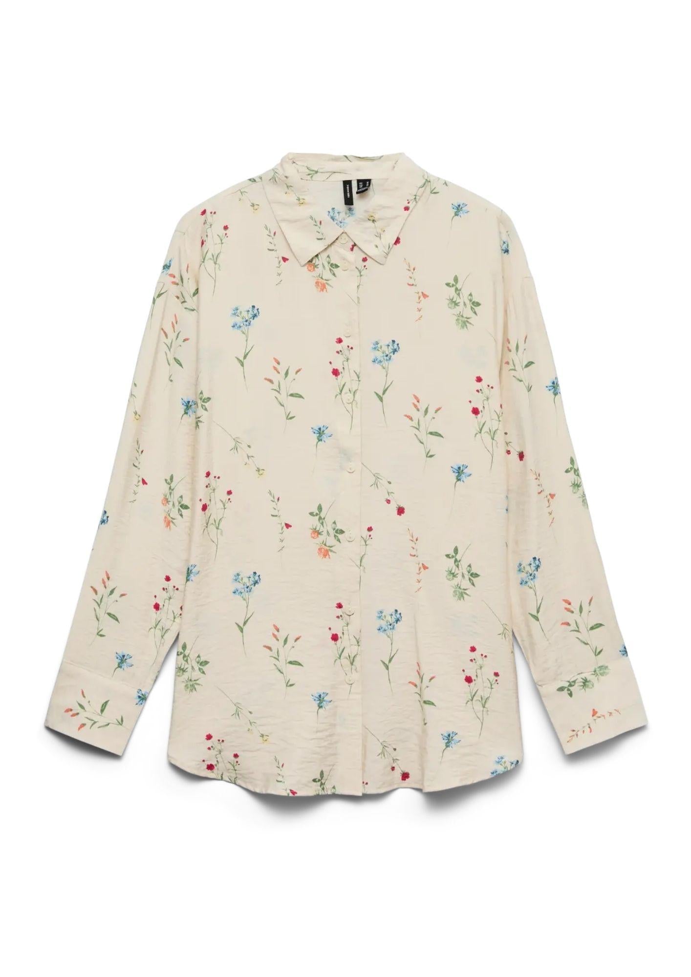Vero Moda Camicia Donna Josie Grigio Betulla Stampa Bina 10341587 Birch Bina VERO MODA