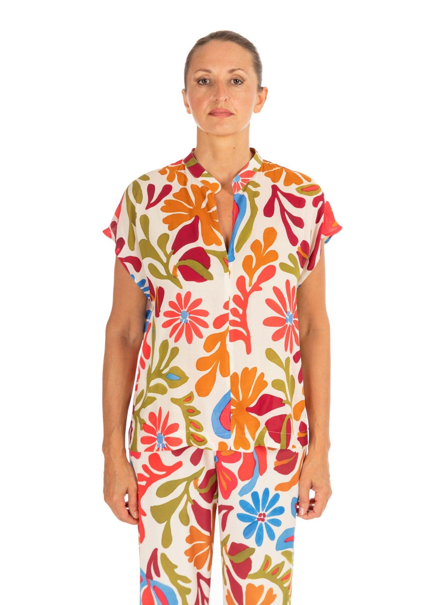Diana Gallesi Blusa Donna Ecrù Rosso 2014R003102N 41 DIANA GALLESI