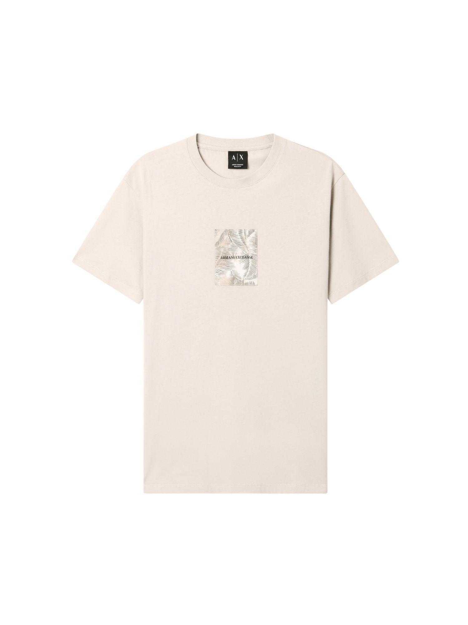 Armani Exchange T-Shirt Uomo Beige Regular Fit in Jersey di Cotone Classico XM002501 AF10356 U1148 ARMANI EXCHANGE