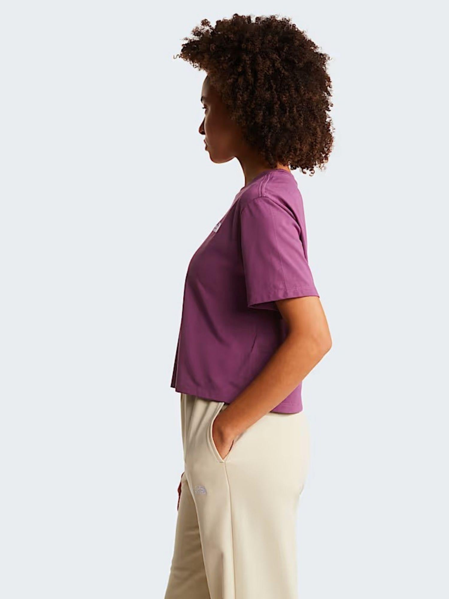 The North Face T-Shirt Donna Chroma Purple Evolution Simple Dome Cropped Relaxed NF0A8FDH G4Y THE NORTH FACE