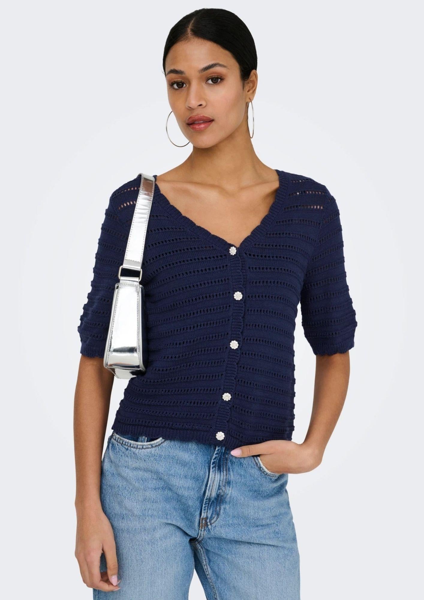 Jacqueline De Yong Cardigan Donna Tanja Blu 15366211 Black Iris JACQUELINE DE YONG