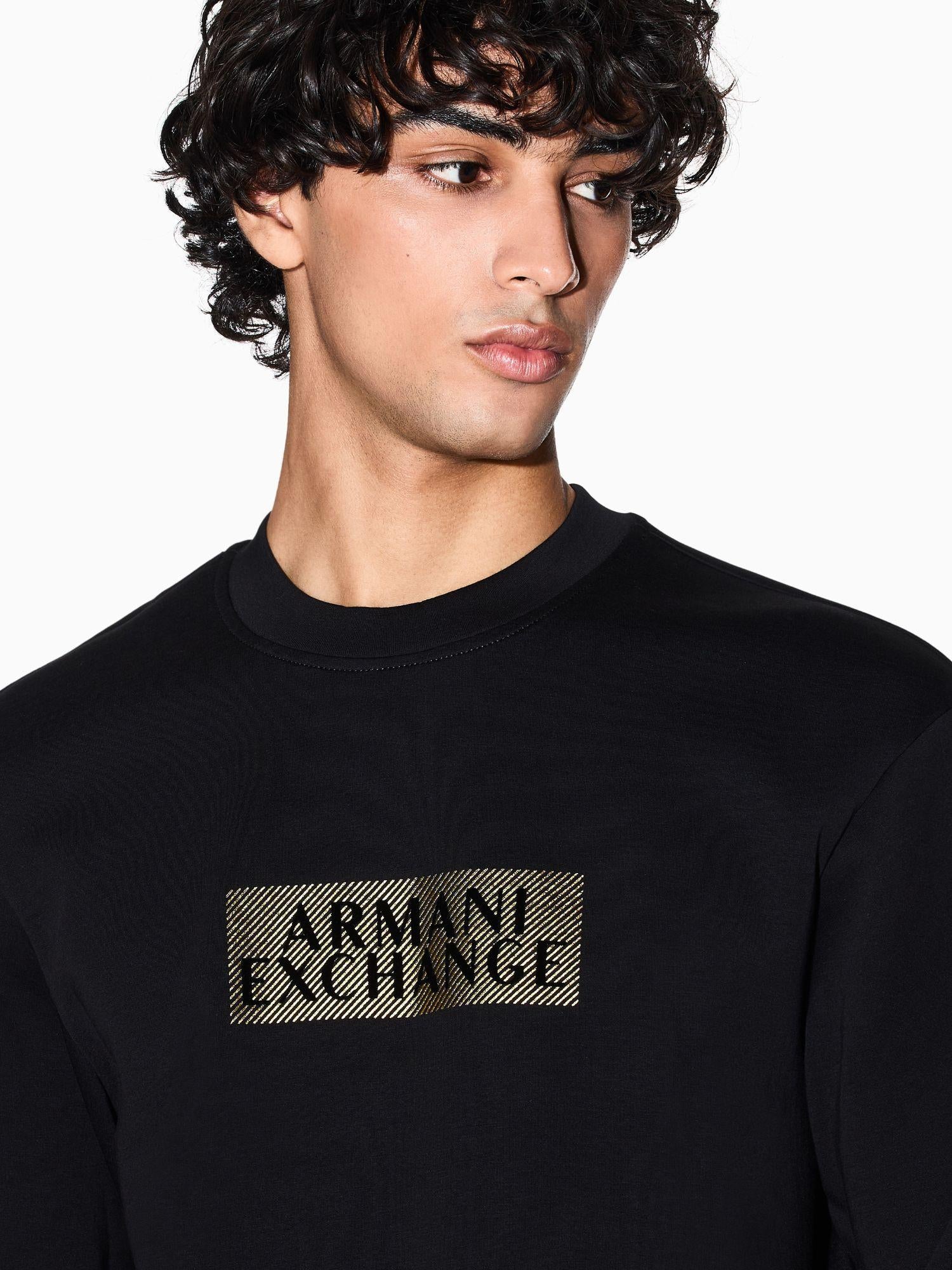 Armani Exchange Felpa Uomo Nera Girocollo in Cotone XM001892 AF10818 MC237 ARMANI EXCHANGE
