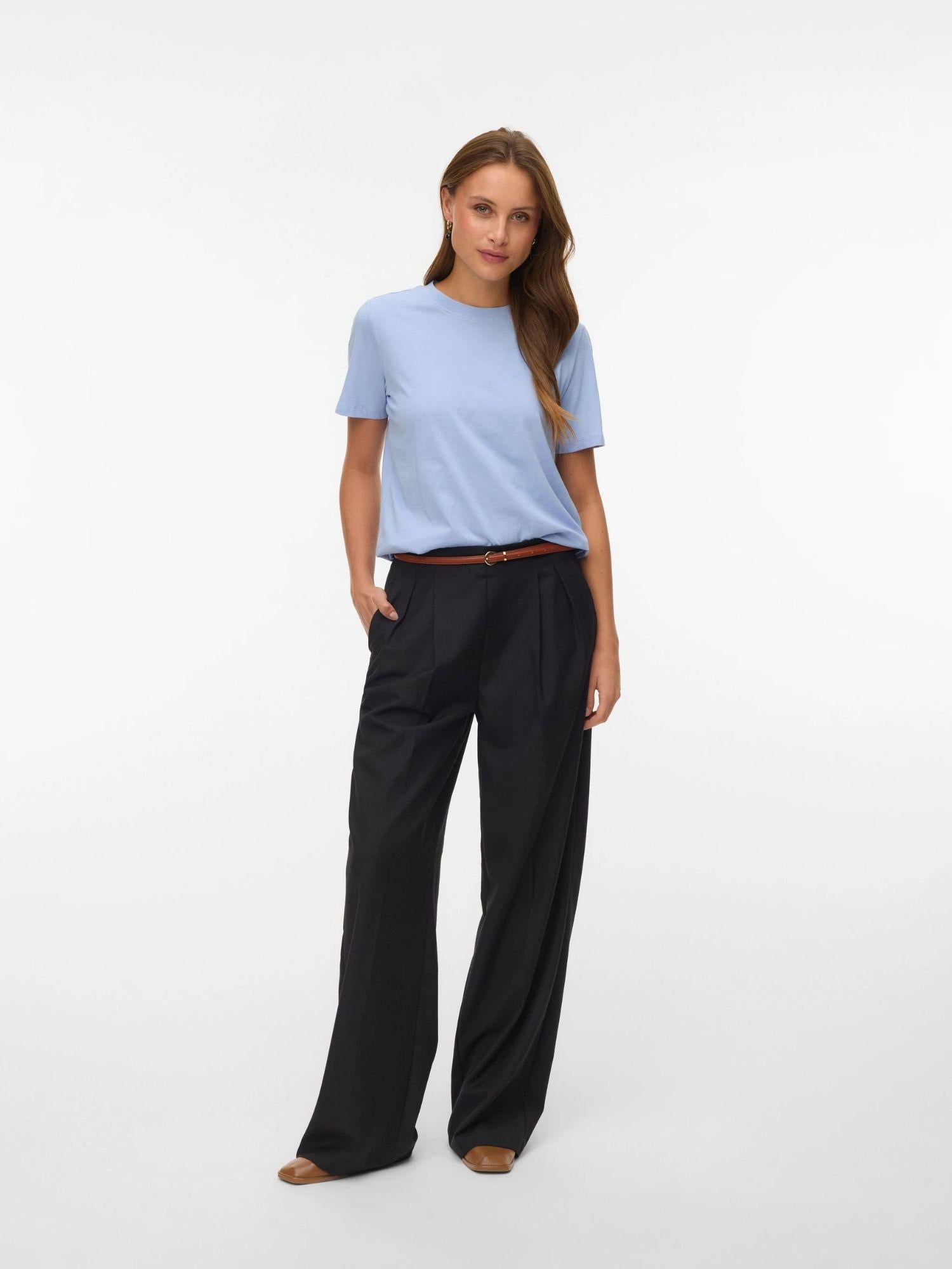 Vero Moda T-Shirt Donna Brunnera Blue Vmpaulina 10316991 BRUNNERA BLUE VERO MODA