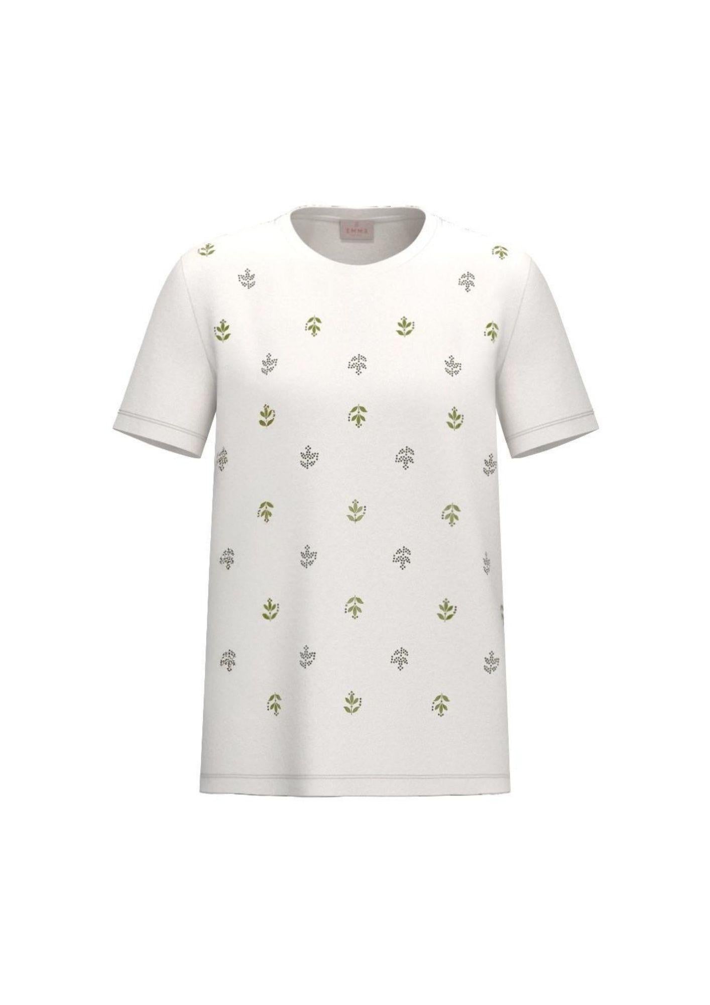 Emme Marella T-Shirt Donna Emmmarea Bianca Stampa Fiori 2615971061200 001 EMME MARELLA
