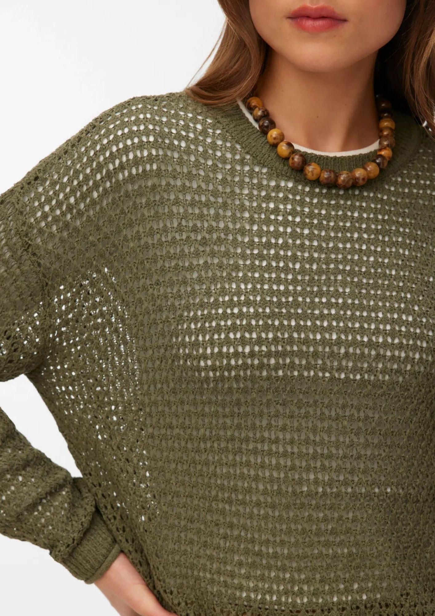 Vero Moda Pullover Donna Charlene Verde 10340125 Kalamata SOLID VERO MODA