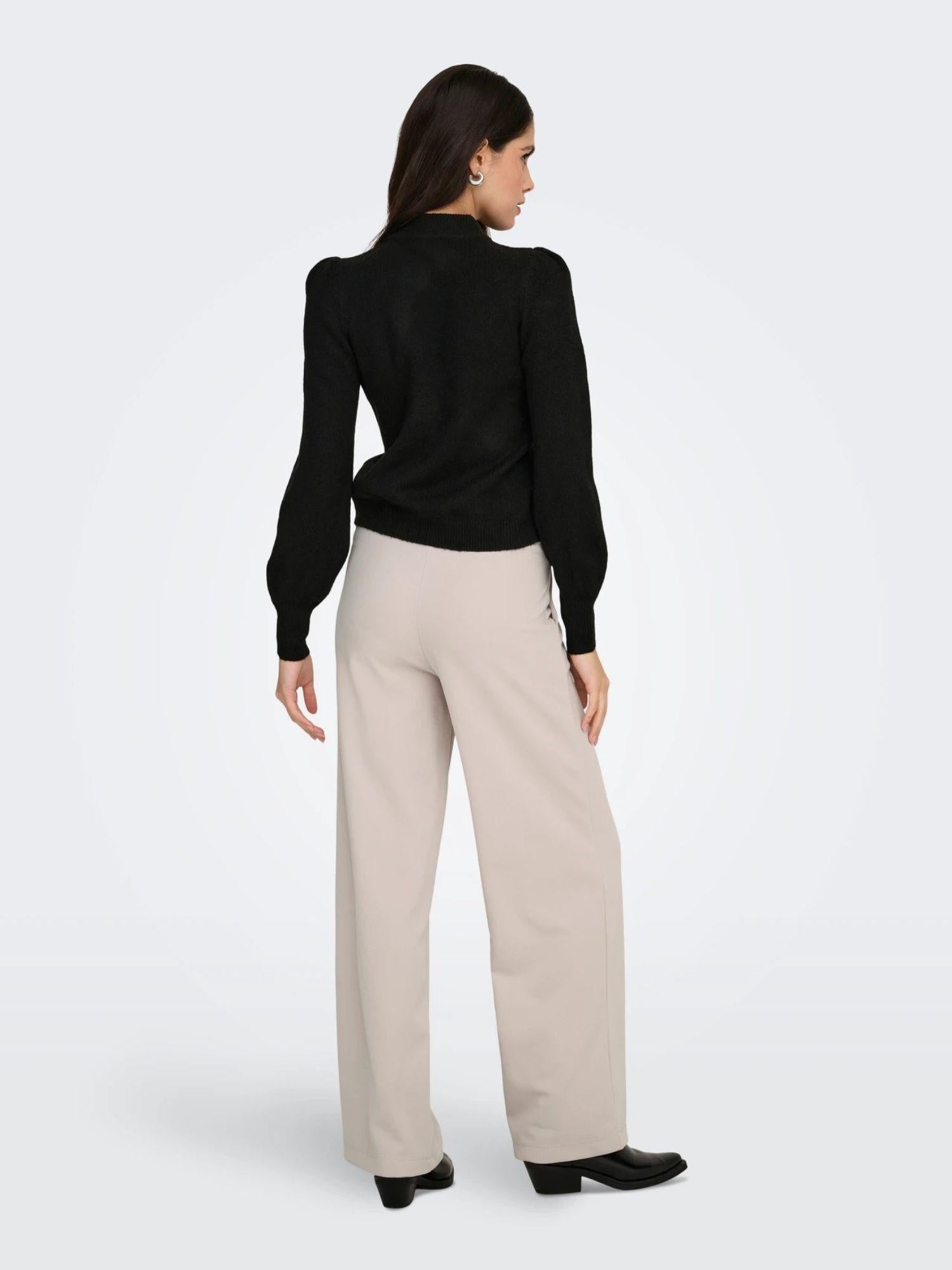 Jacqueline De Yong Pantaloni Donna Wide Fit Chateau Gray Jdygeggo 15208430 Chateau Gray BLACK BUTTONS JACQUELINE DE YONG