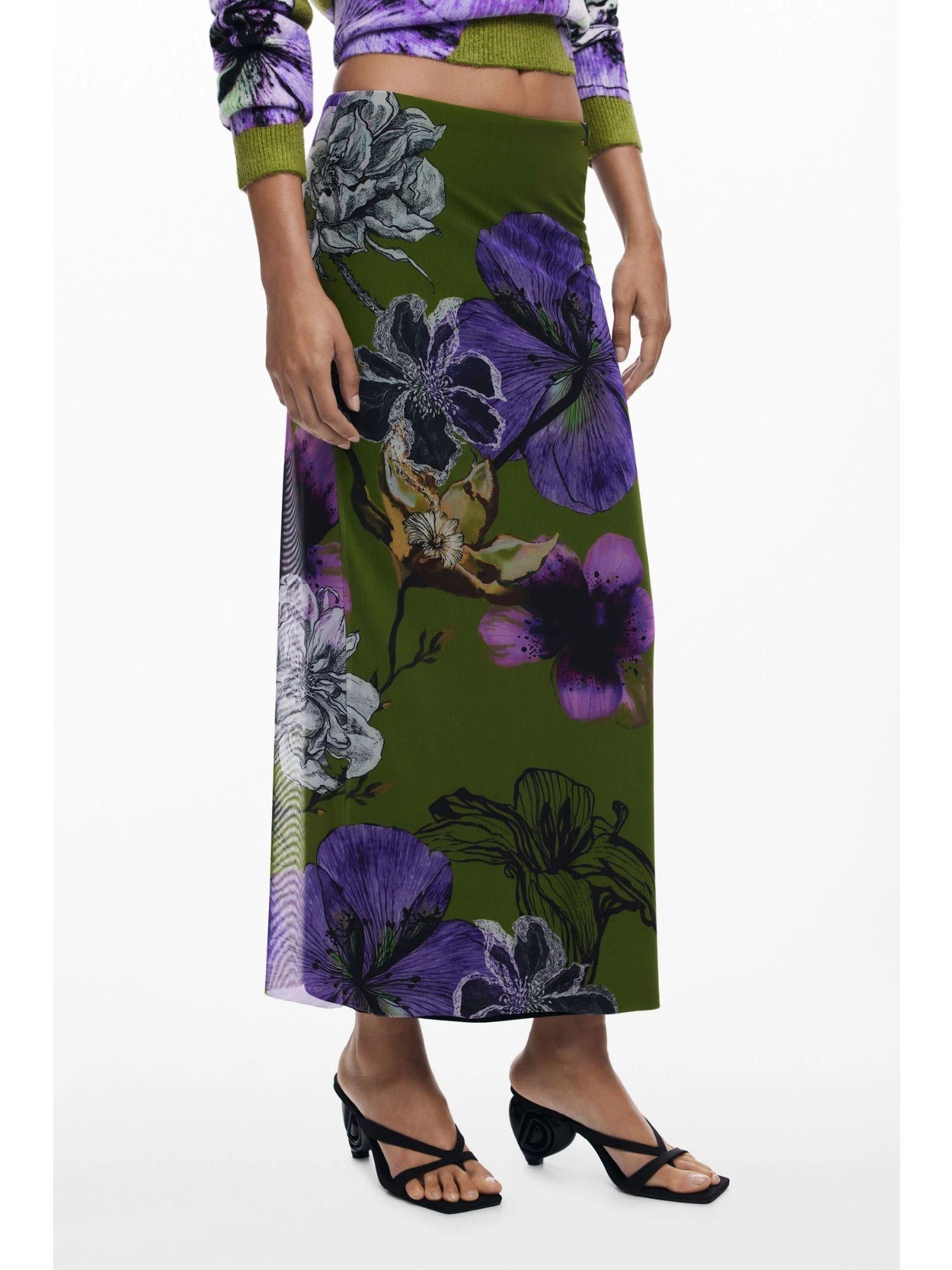 Desigual Gonna disegnata da Mr. Christian Lacroix Donna Verde 25WWFK03 4010 DESIGUAL