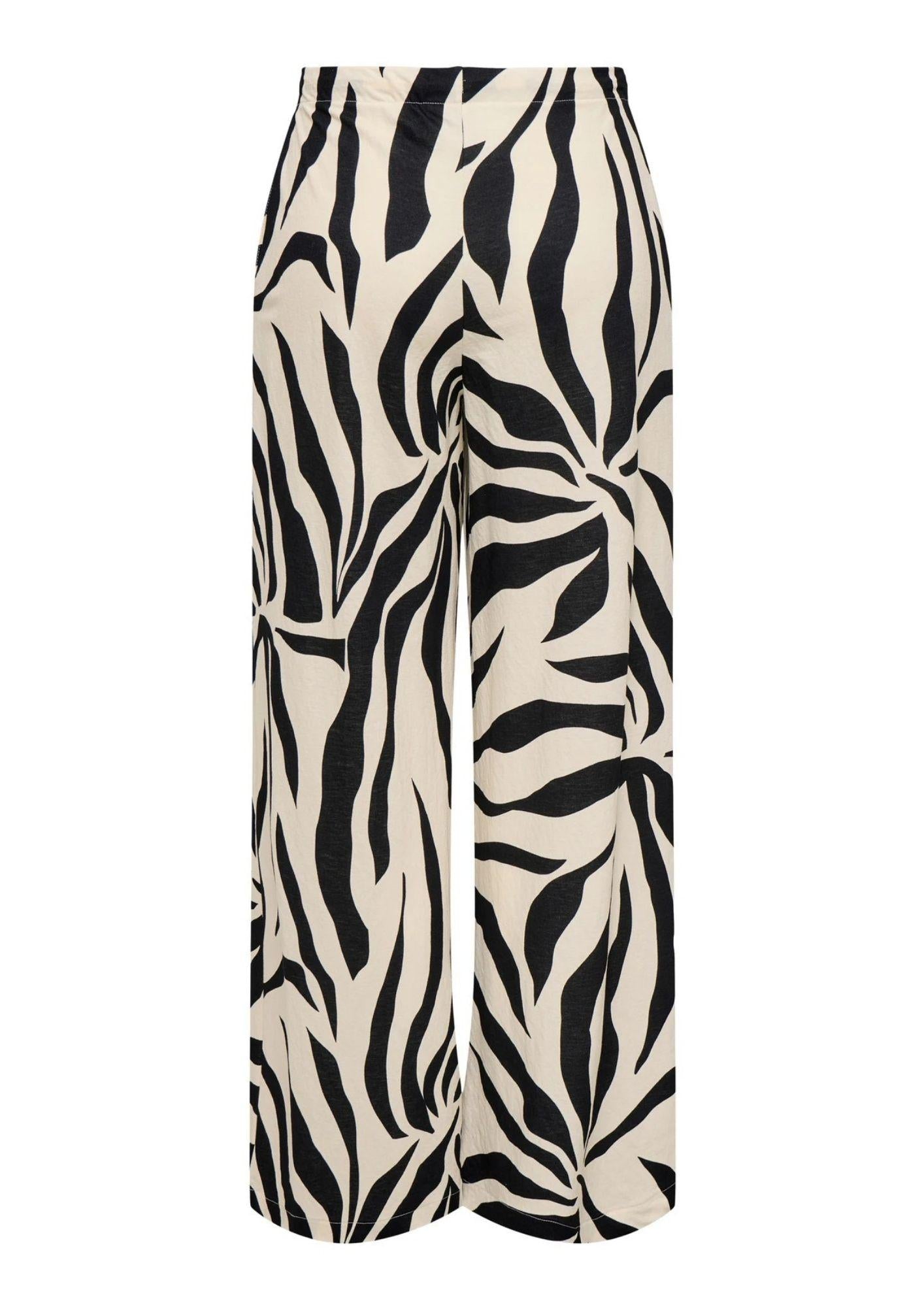 Only Pantalone Donna Sakura Bianco e Nero 15366882 Black FLOWER ONLY
