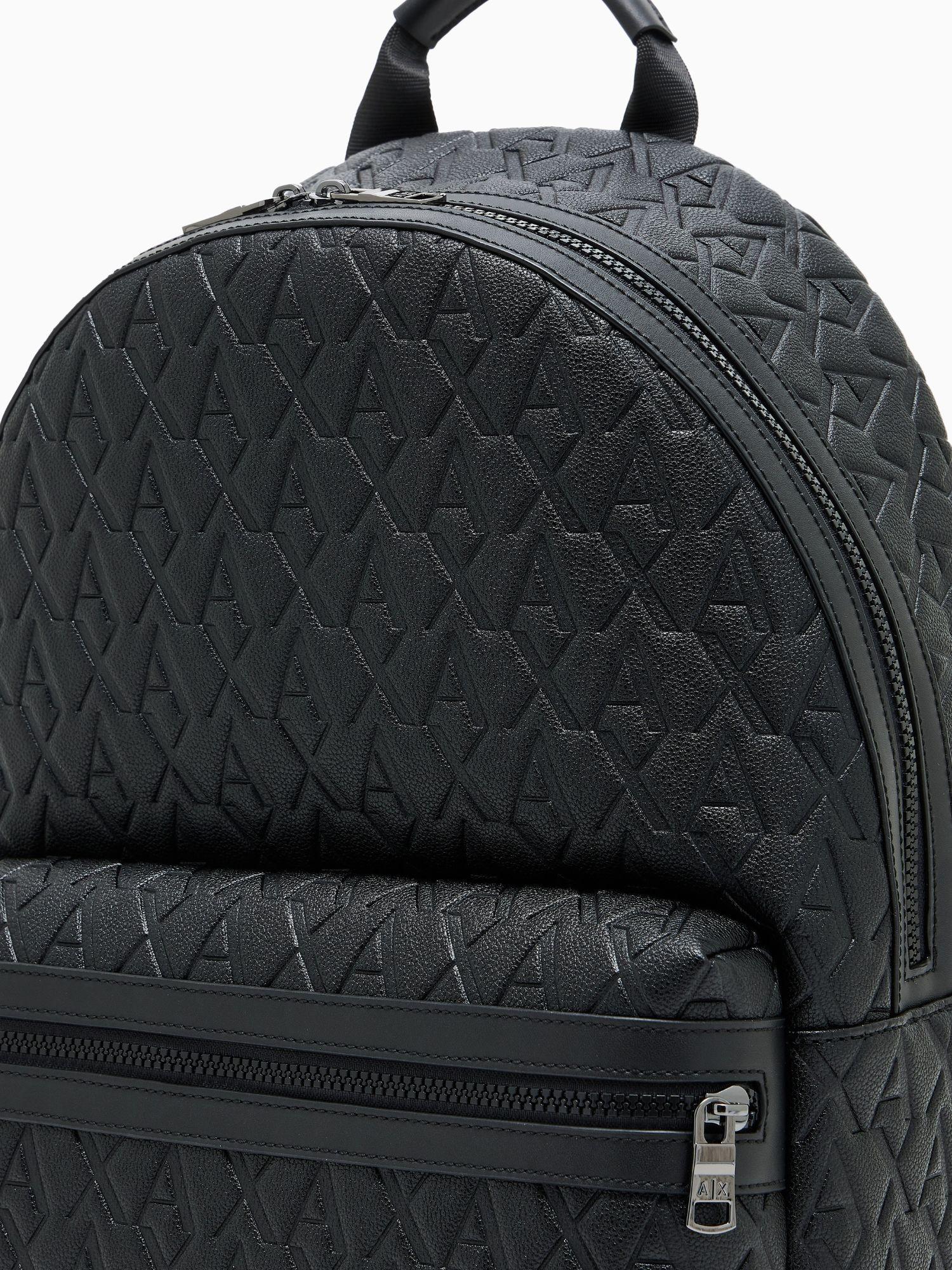 Armani Exchange Zaino con logo allover in tessuto riciclato ASV Nero XM000237 AF12133 UC001 ARMANI EXCHANGE