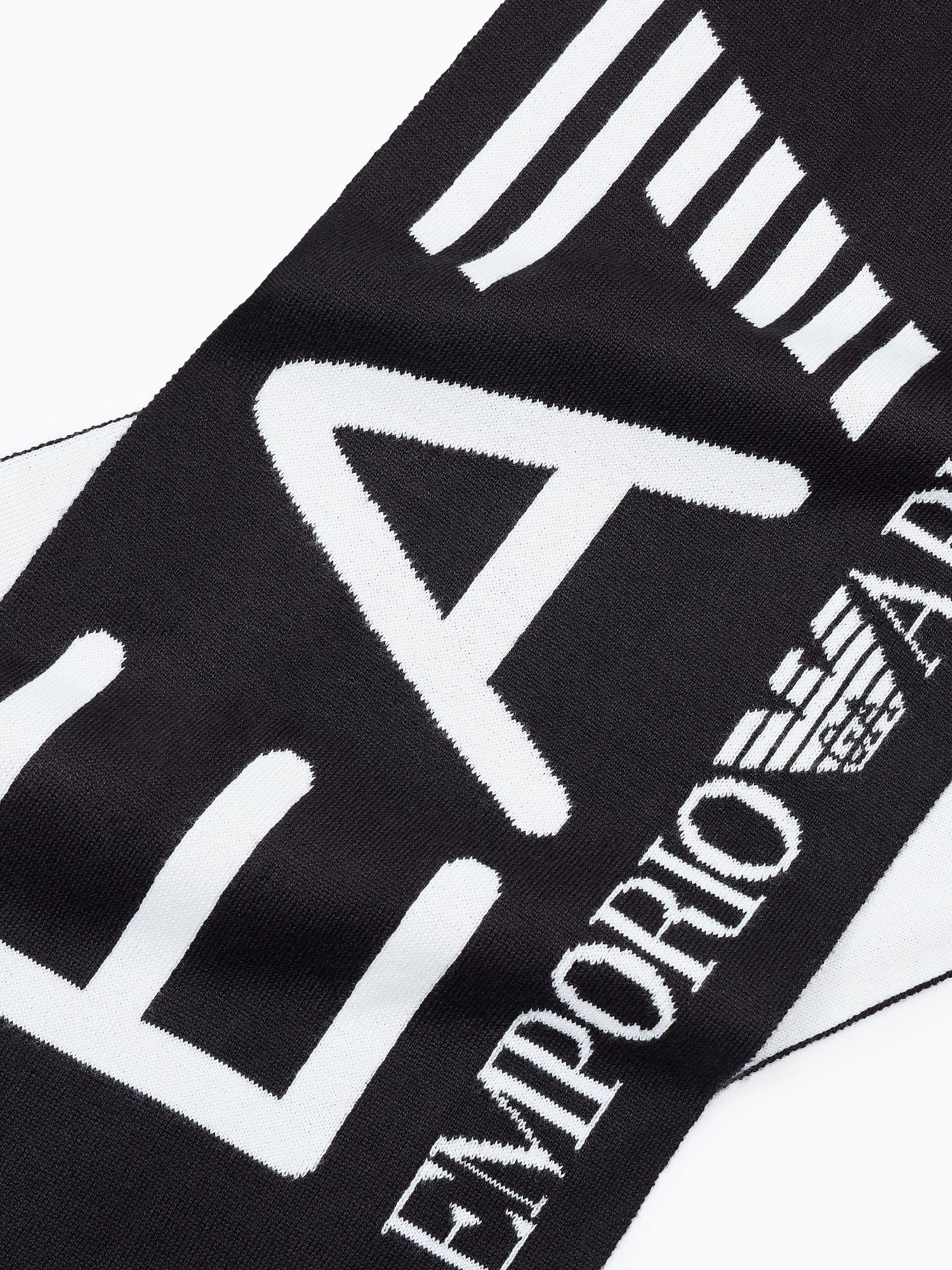 EA7 Emporio Armani Sciarpa Visibility con maxi logo EA7 Nero 7X000007 AF11994 MC008 EA7 EMPORIO ARMANI