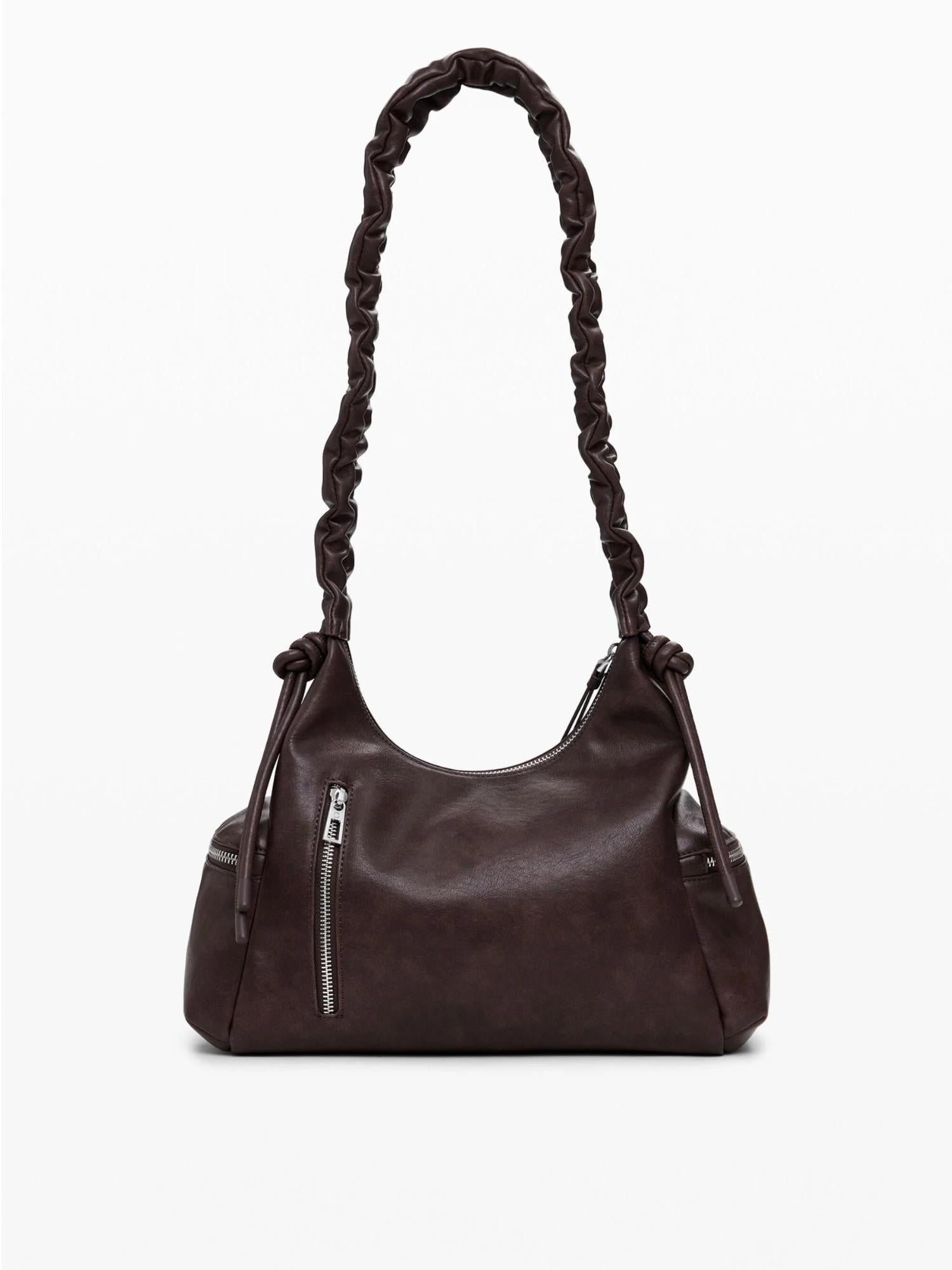 Desigual Borsa logo 3D con manico arricciato media Donna Marrone 25WAXPAY 6009 DESIGUAL