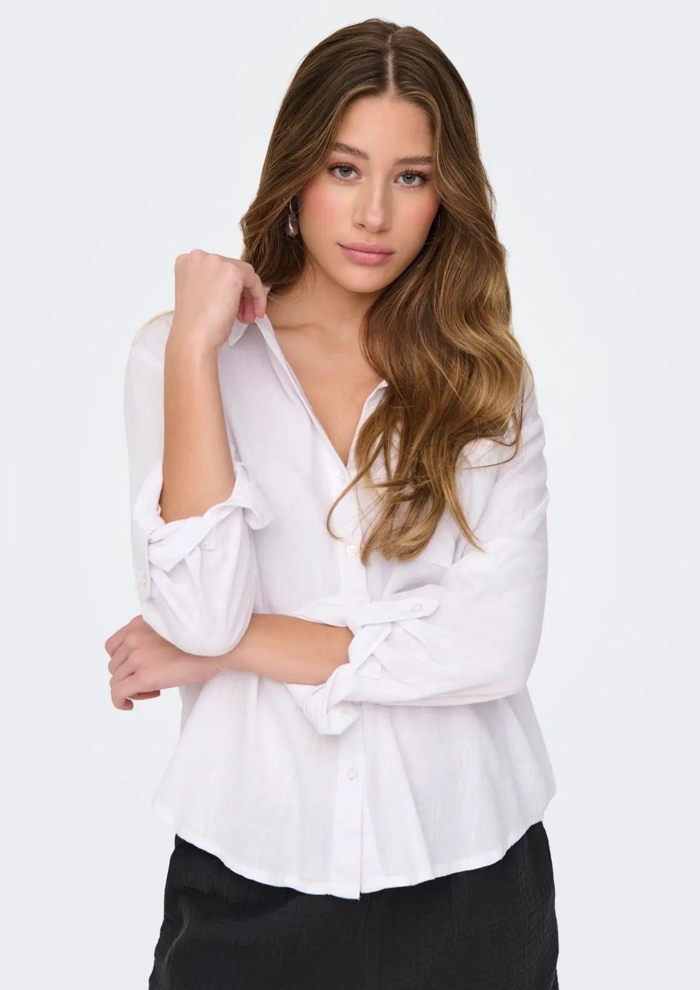 Jacqueline De Yong Camicia Donna Caya Bianca 15346548 Bright White JACQUELINE DE YONG