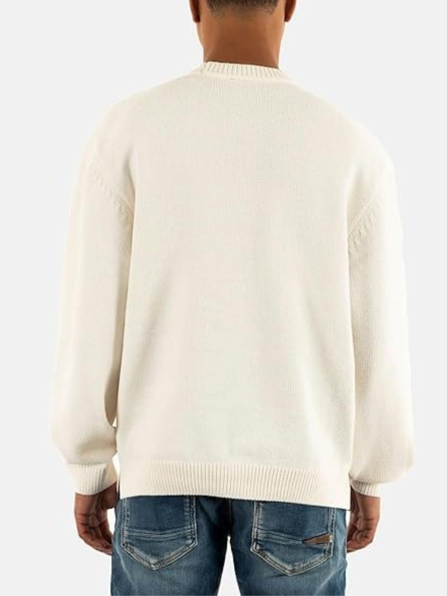 Armani Exchange Maglione Uomo Bianco Lavorazione Intrecciata XM001331 AF13776 U0009 ARMANI EXCHANGE