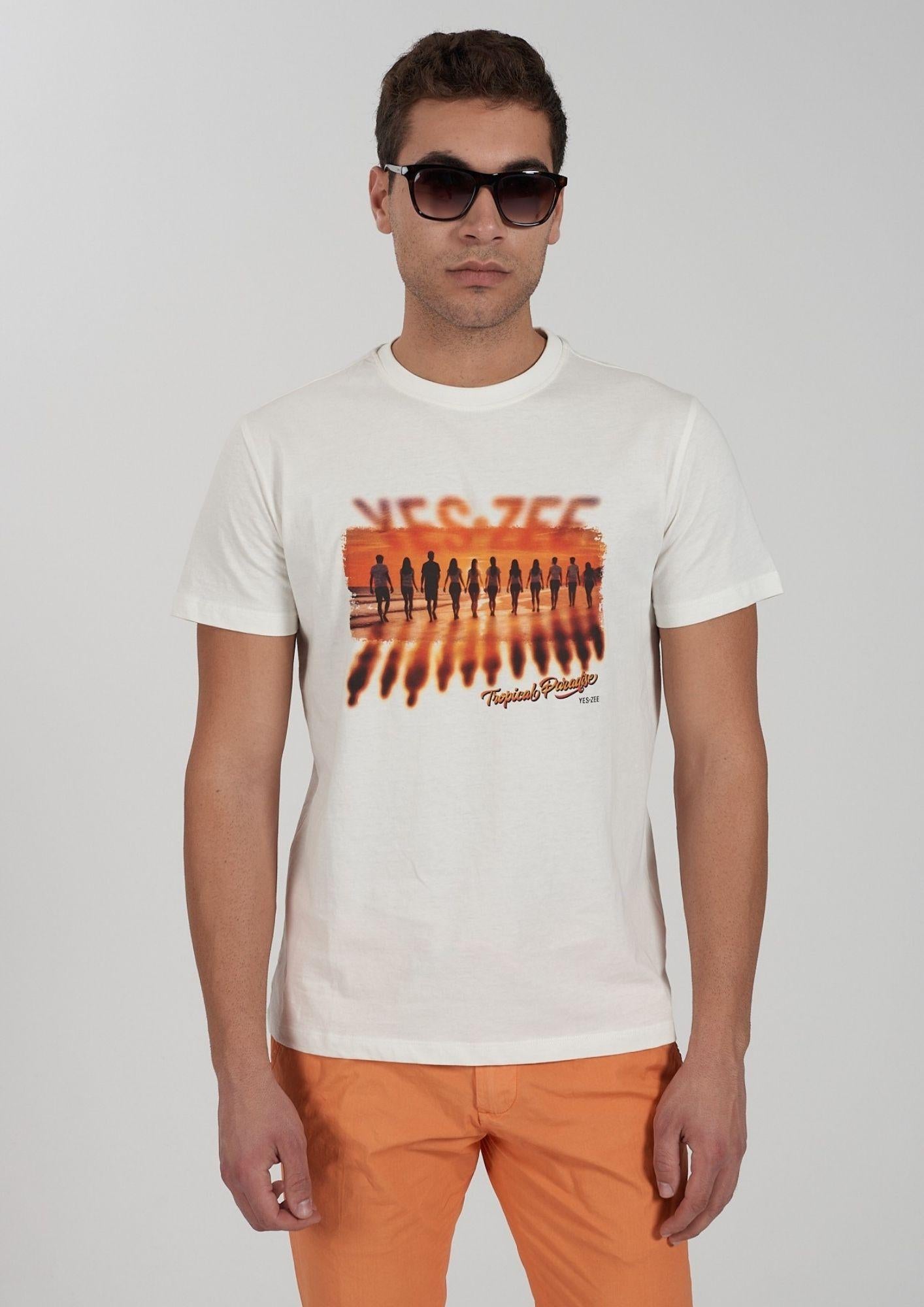 Yes Zee T-Shirt Uomo Bianca T727 SG04 0127 YES ZEE
