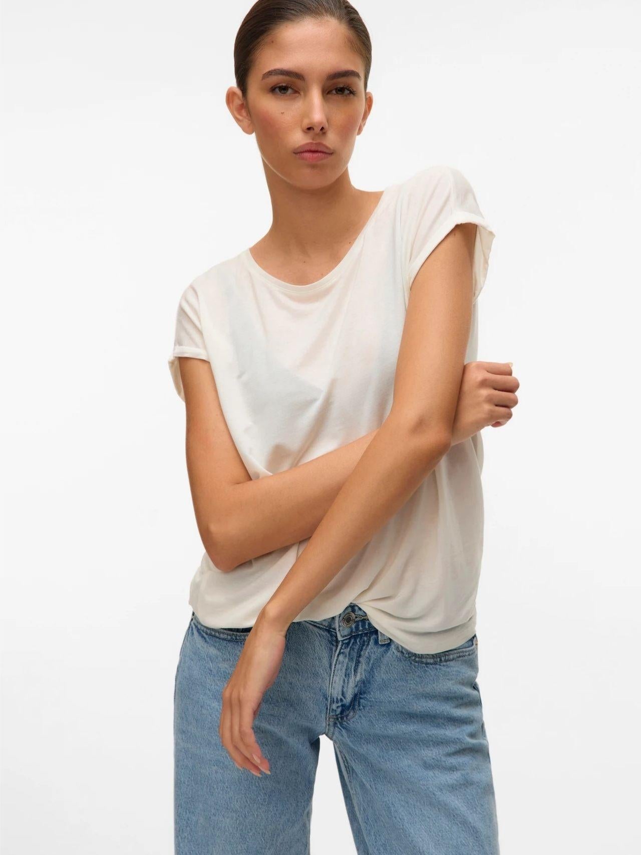Vero Moda T-Shirt Donna Ava Bianca 10284468 Snow White VERO MODA