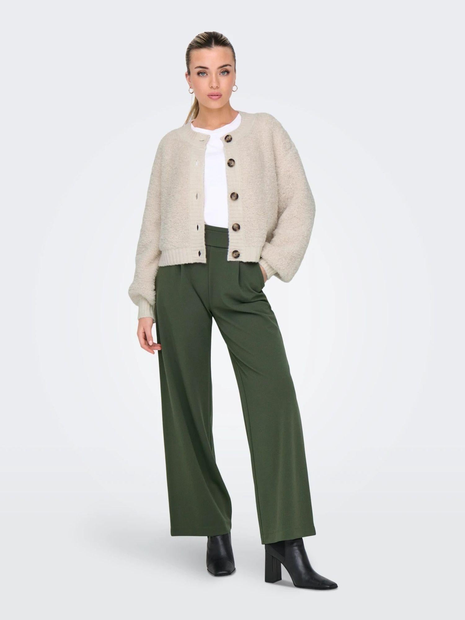 Jacqueline De Yong Pantaloni Donna Wide Fit Kambaba Jdygeggo 15208430 Kambaba BLACK BUTTONS JACQUELINE DE YONG