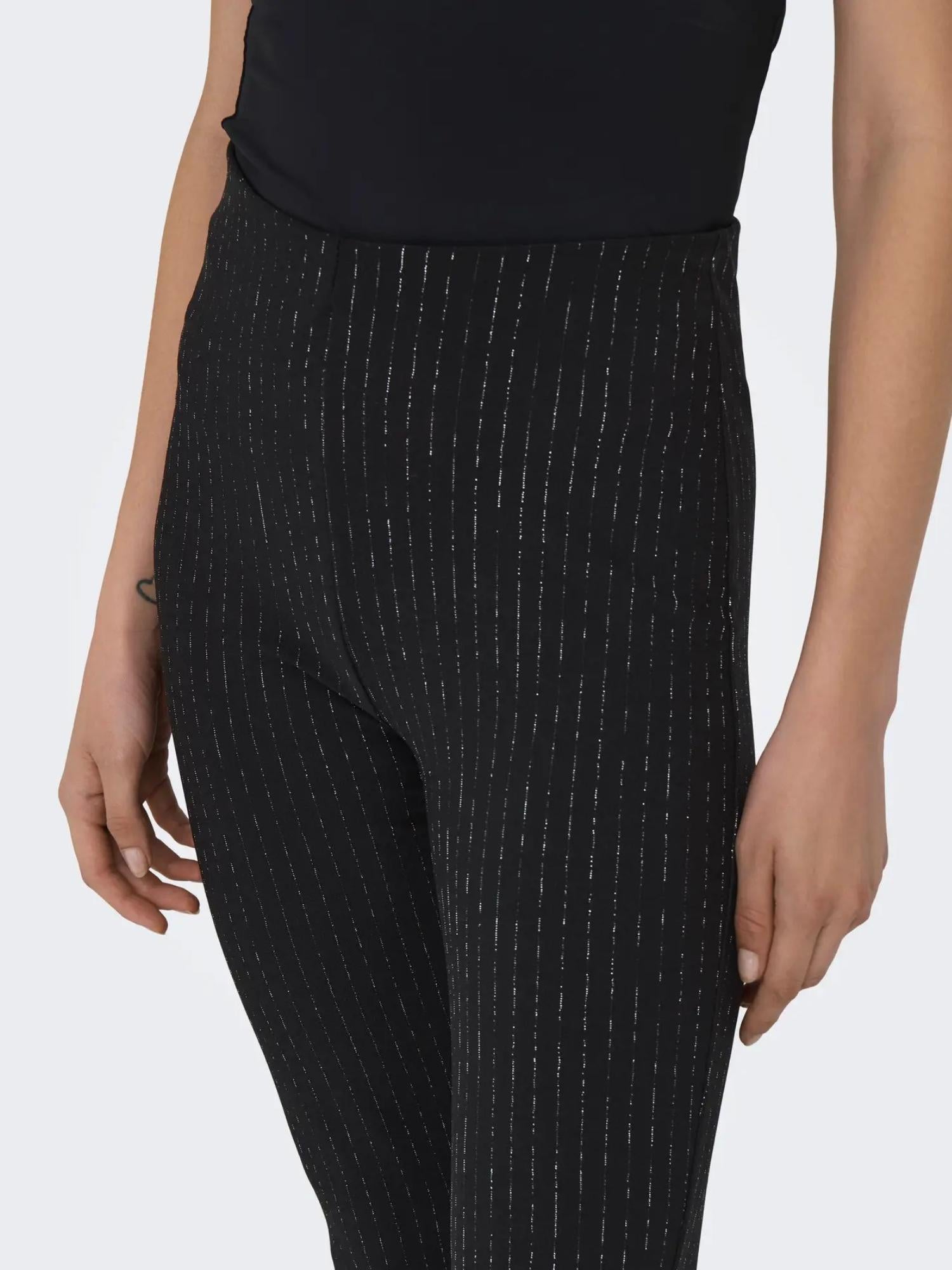 Only ONLLISA Pantalone Donna Nero Silver glitter 15308111 Black Silver glitter ONLY