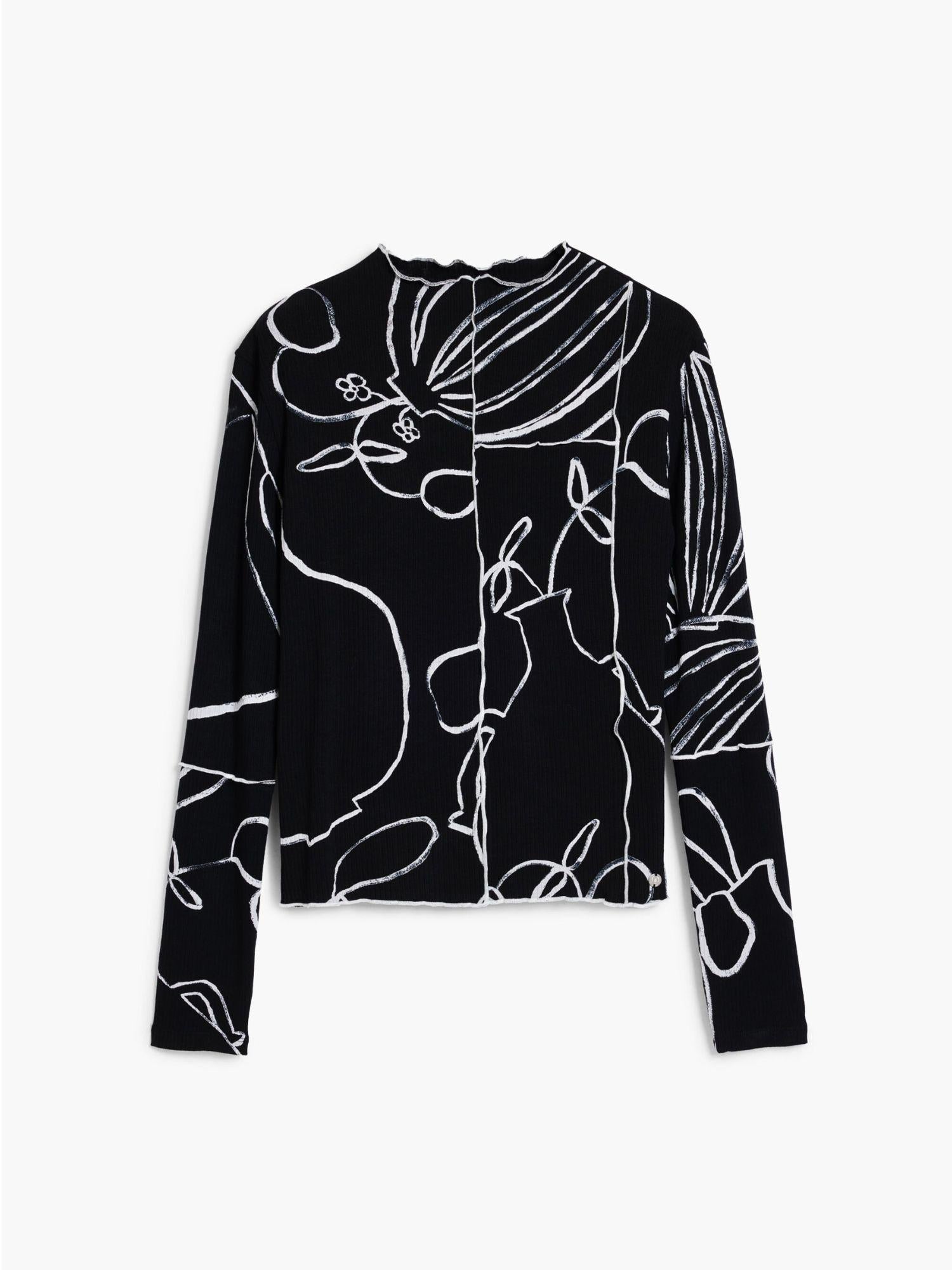 Desigual Maglietta silhouette vasi Donna Nero 25WWTK49 2000 DESIGUAL