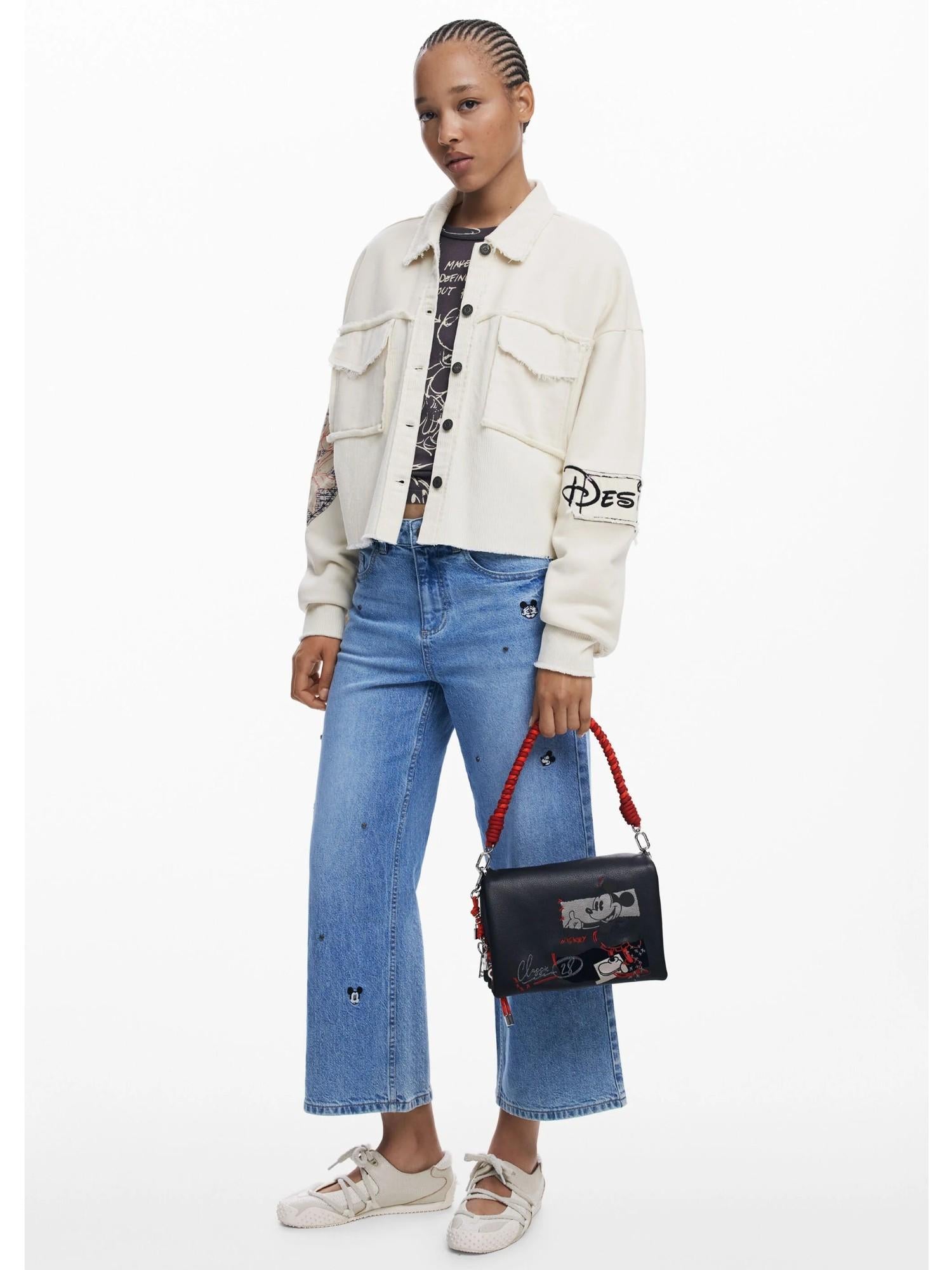 Desigual Borsa a tracolla effetto pelle Mickey media Donna Nero 25WAXP19 2000 DESIGUAL