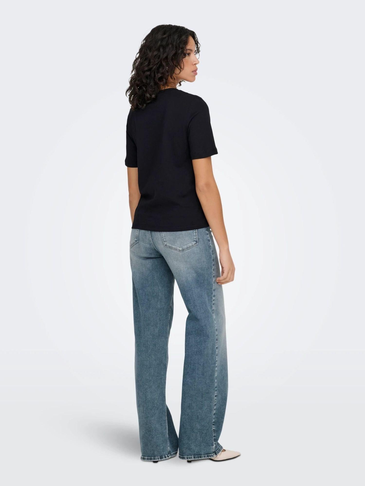 Only T-Shirt Donna Nero Onlonly 15270390 Black ONLY
