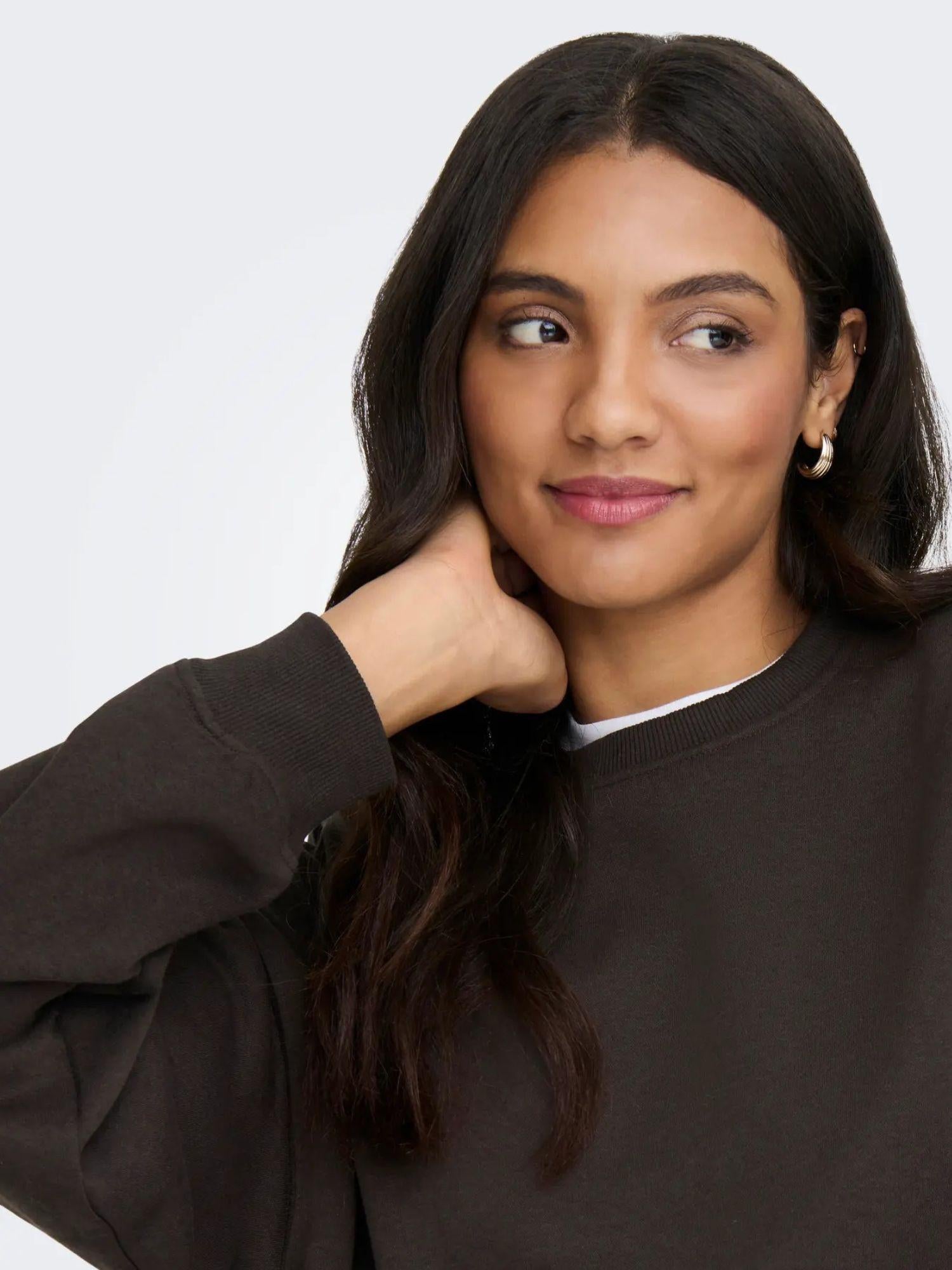 Only ONLBEST Felpa girocollo Donna Marrone Chocolate Torte 15338727 Chocolate Torte ONLY