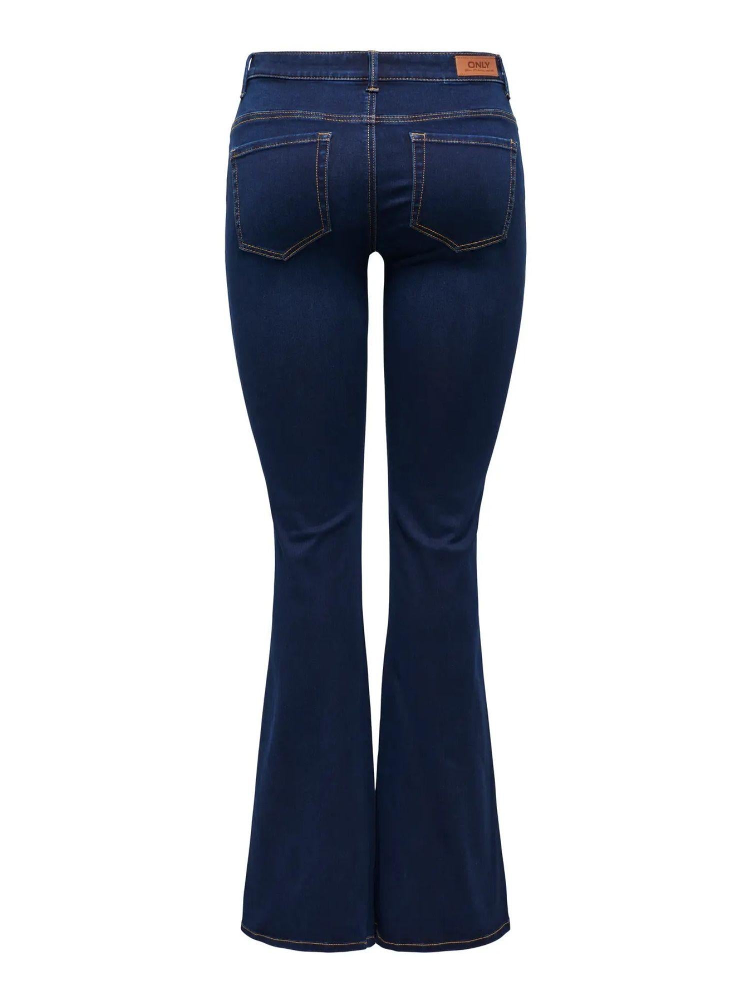 Only ONLREESE Jeans Flared Fit Donna Dark Blue Denim 15309845 Dark Blue Denim ONLY