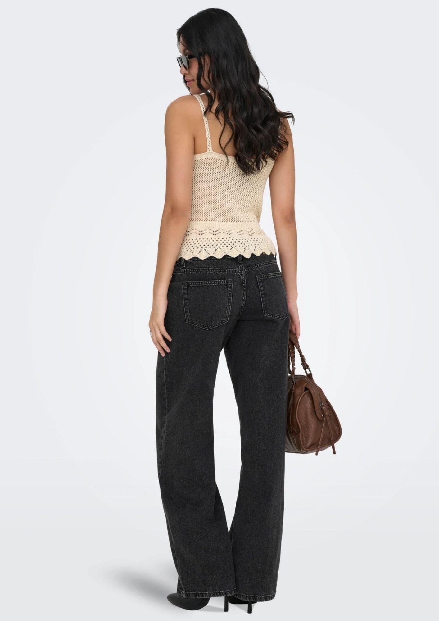 Only Top Donna Lison Ecrù 15369246 Ecru Dtm FMOP Button ONLY