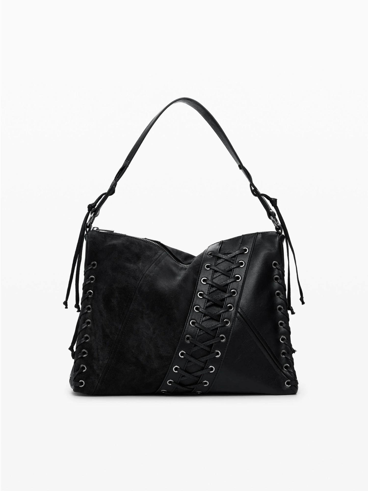 Desigual Borsa a tracolla effetto pelle media Donna Nero 25WAXP79 2000 DESIGUAL