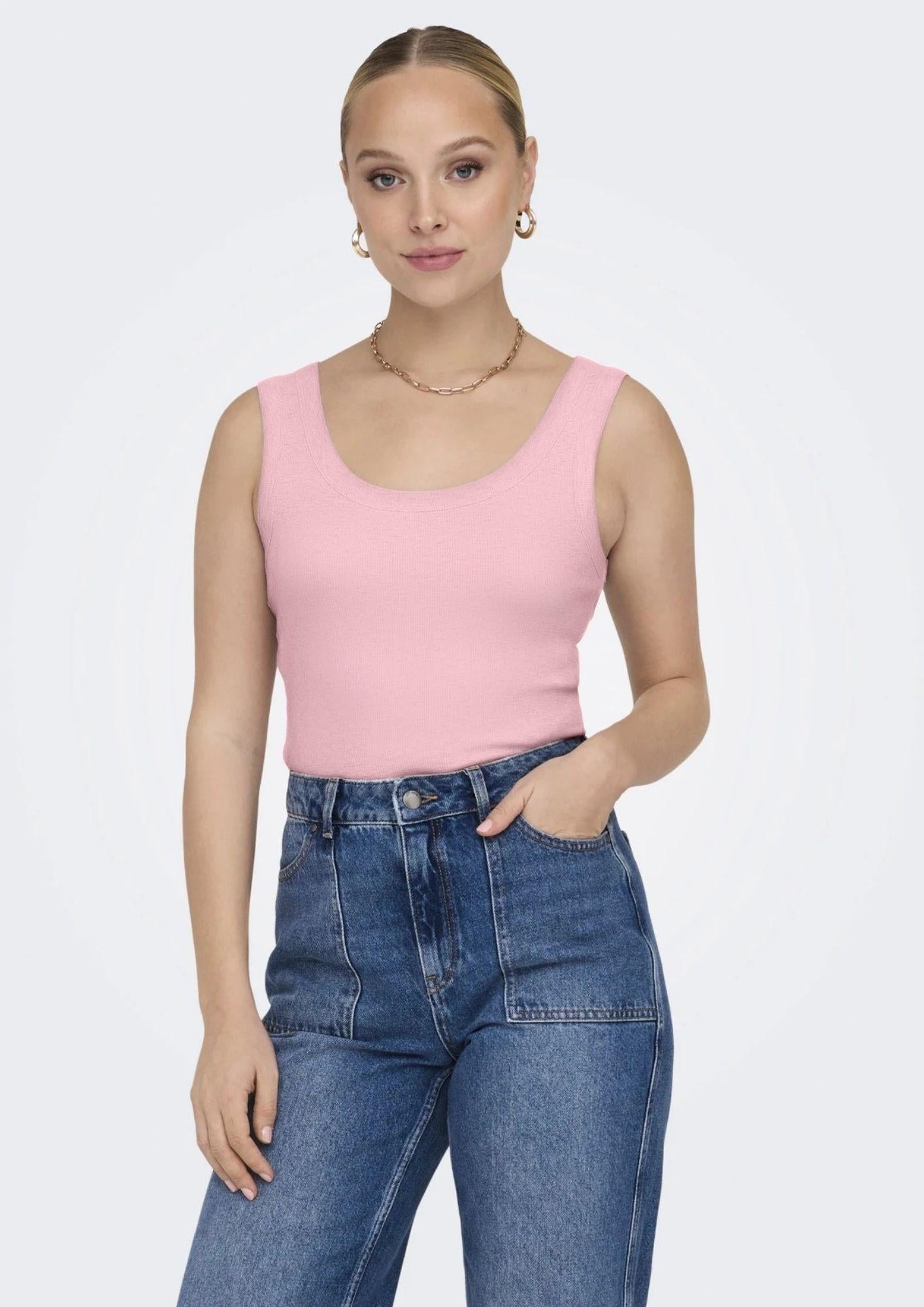 Only Canotta Donna Easy Rosa 15315571 Romance Rose ONLY