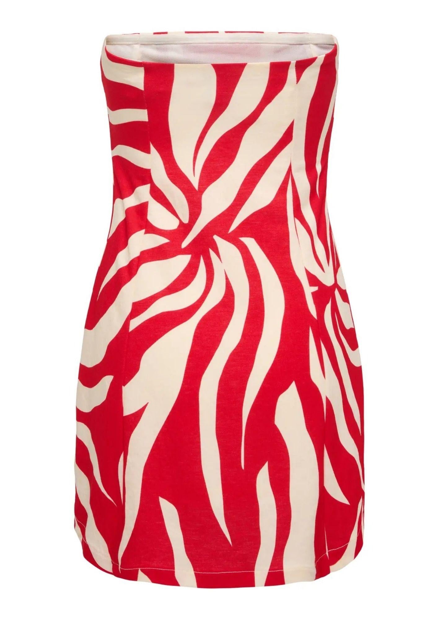 Only Abito Donna Sakura Bianco Rosso 15366893 Barbados Cherry ONLY