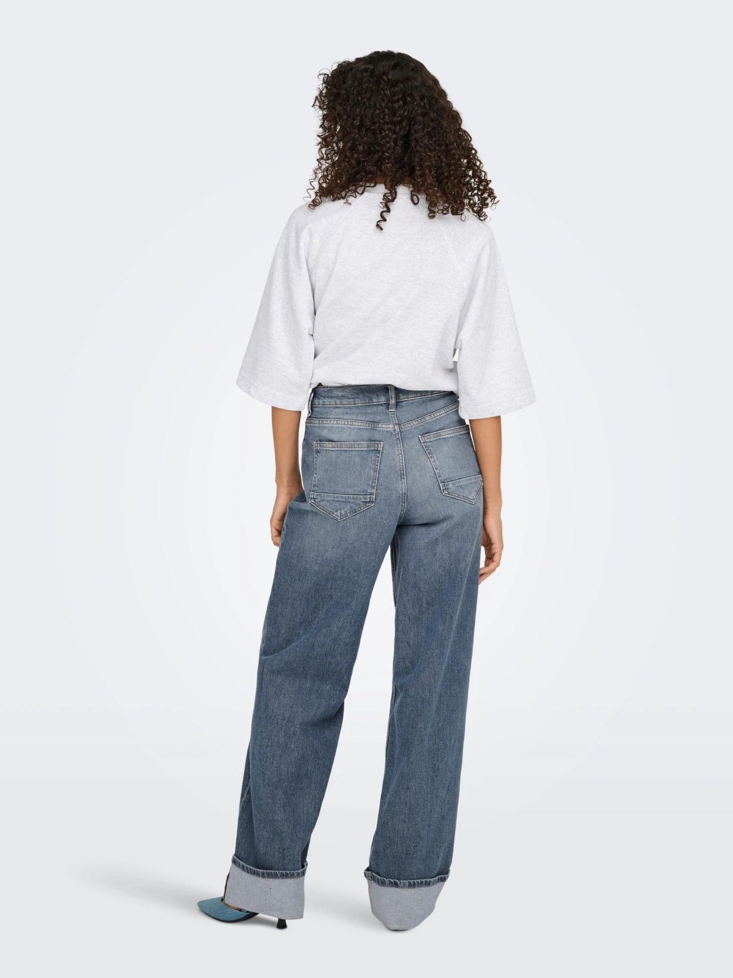 Only ONLHOPE Vita alta Wide Leg Fit Jeans Donna Special Blue Grey Denim 15325797 Special Blue Grey Denim ONLY