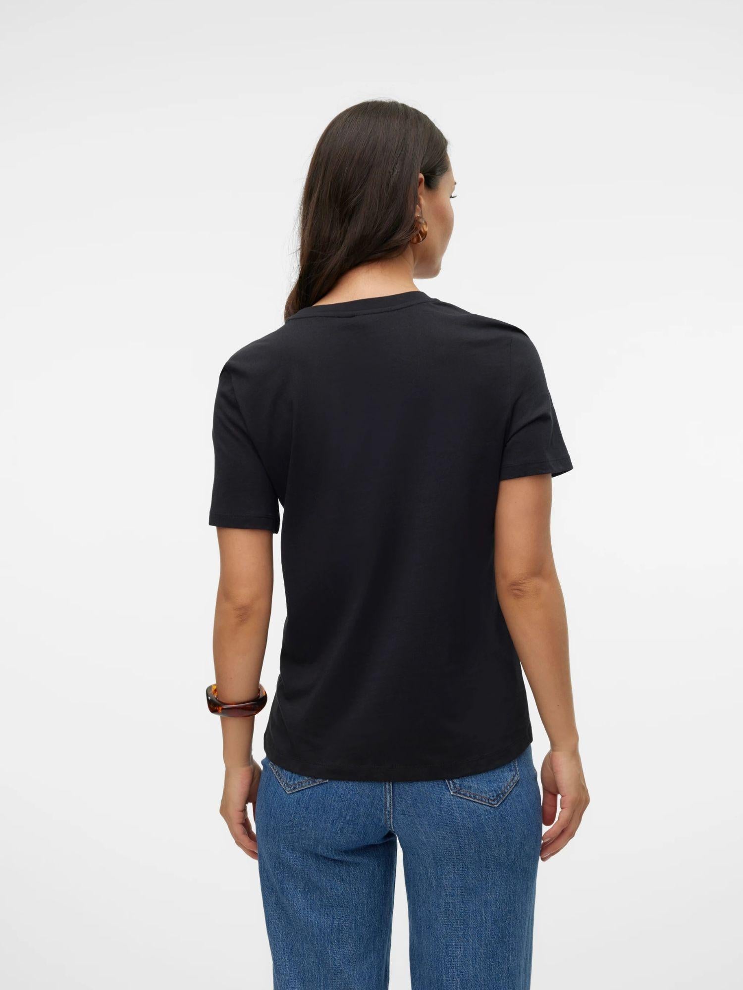 Vero Moda T-Shirt Donna Nero Vmpaulina 10316991 Black VERO MODA