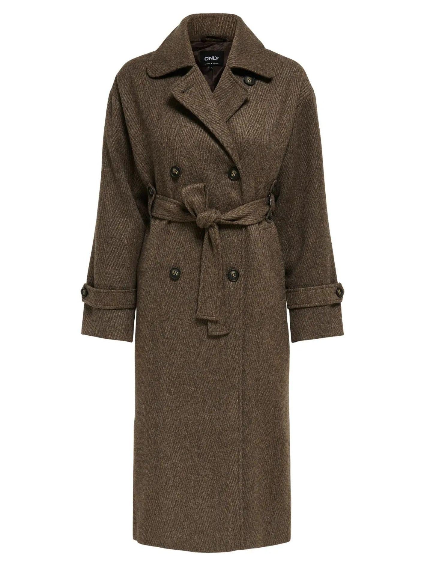 Only Cappotto Donna Gina Marrone 15353049 Seal Brown ONLY