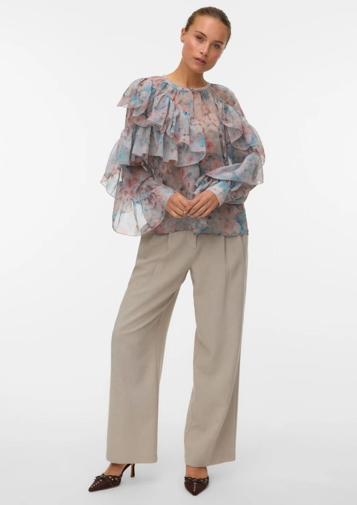 Vero Moda Camicia Donna Sabrina Beige fantasia 10343817 Brown VERO MODA