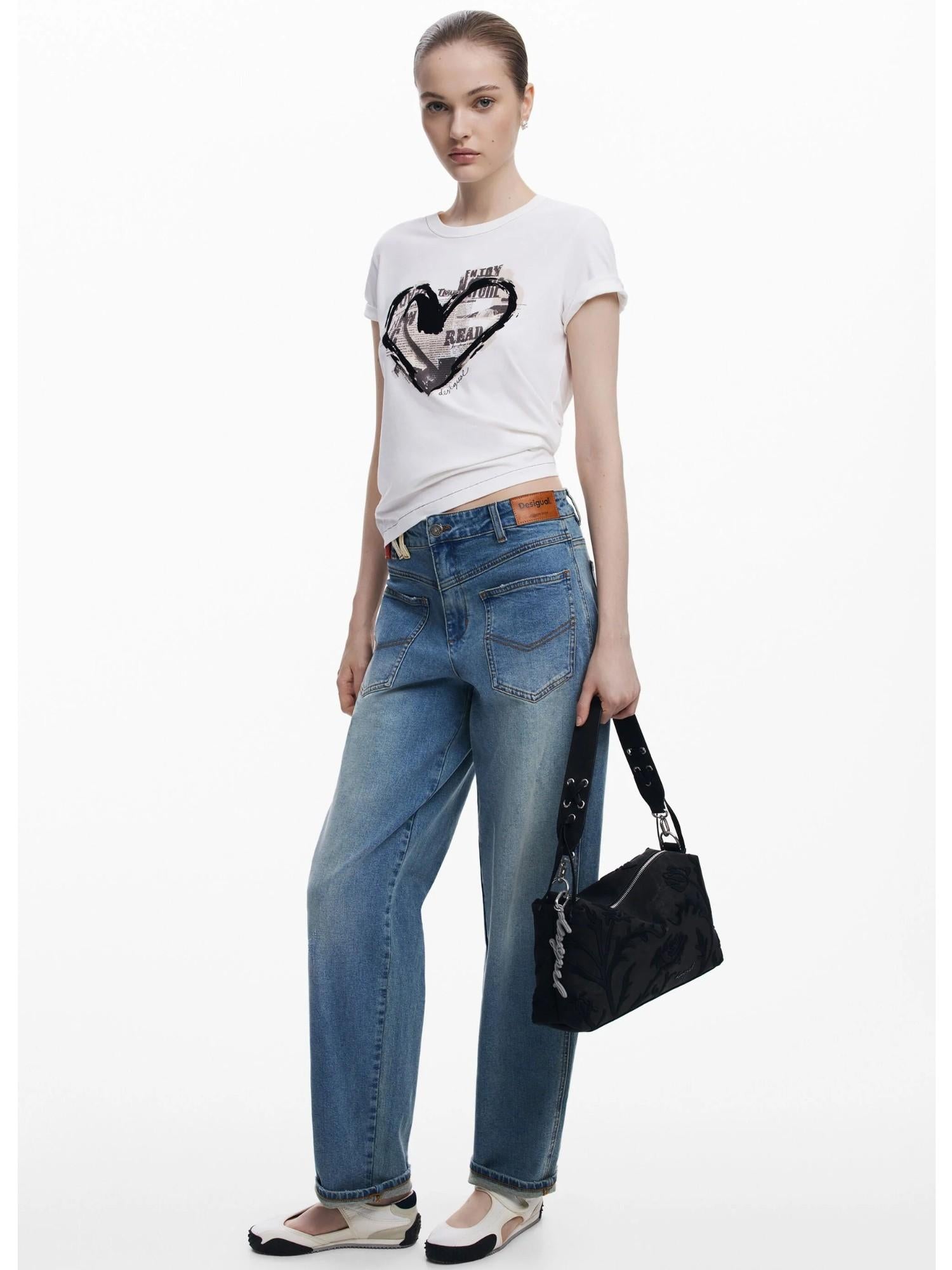 Desigual Borsa media con incisioni 3D Donna Nero 25WAXP41 2000 DESIGUAL