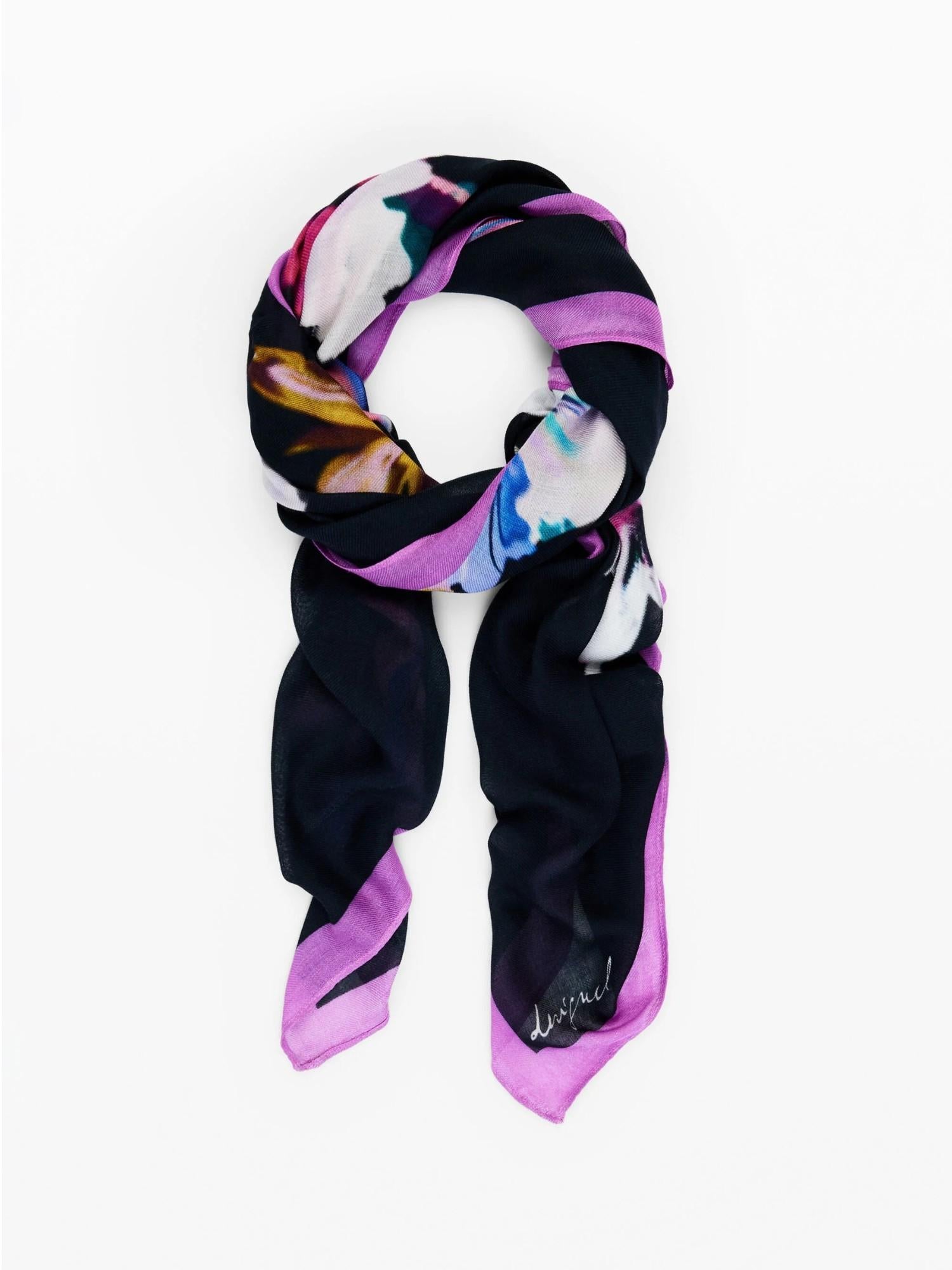 Desigual Foulard rettangolare a fiori Donna Nero 25WAWA23 2000 DESIGUAL