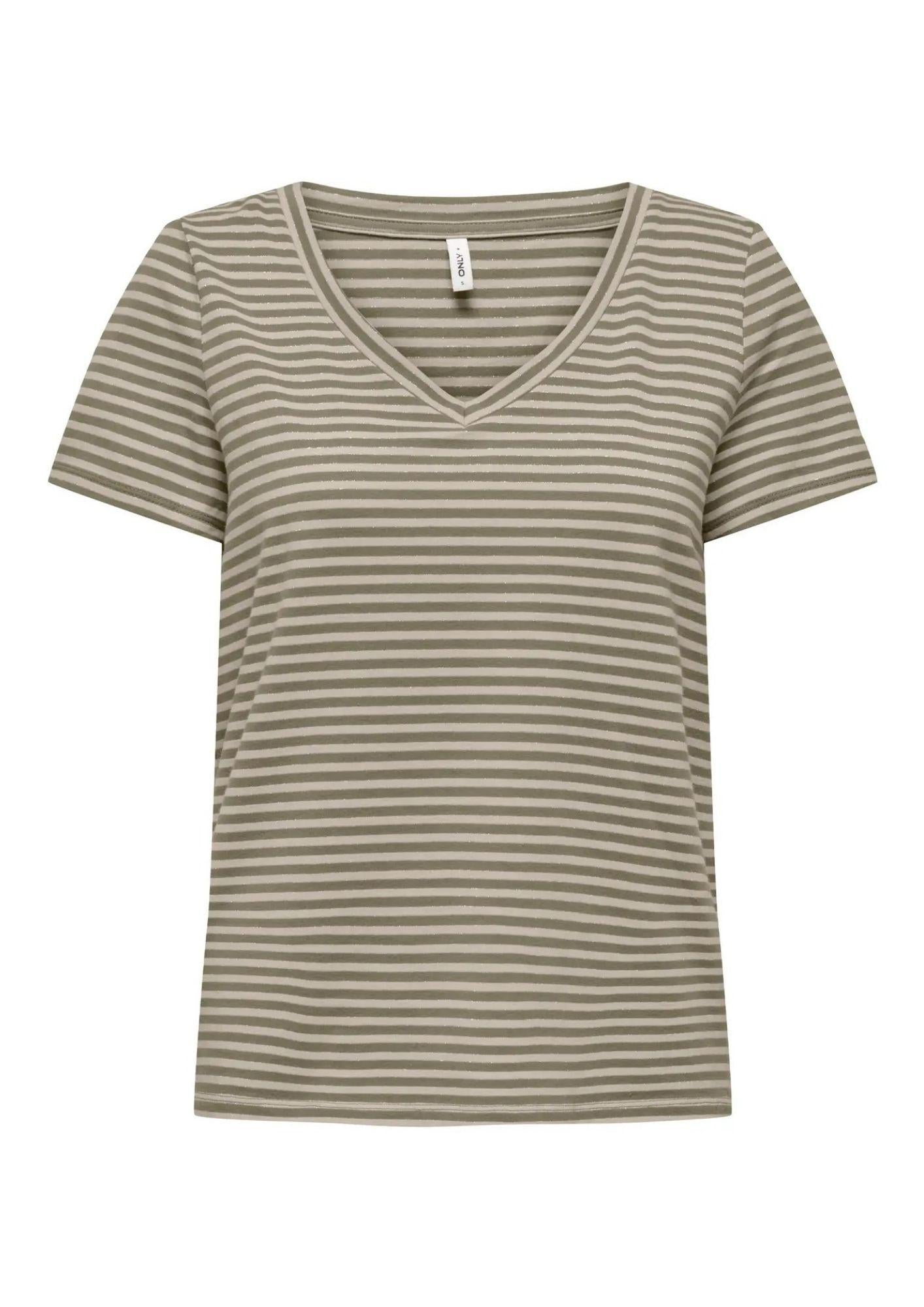 Only T-Shirt Donna Venus Verde e Grigio Betulla 15368929 Mermaid Oatmeal ONLY