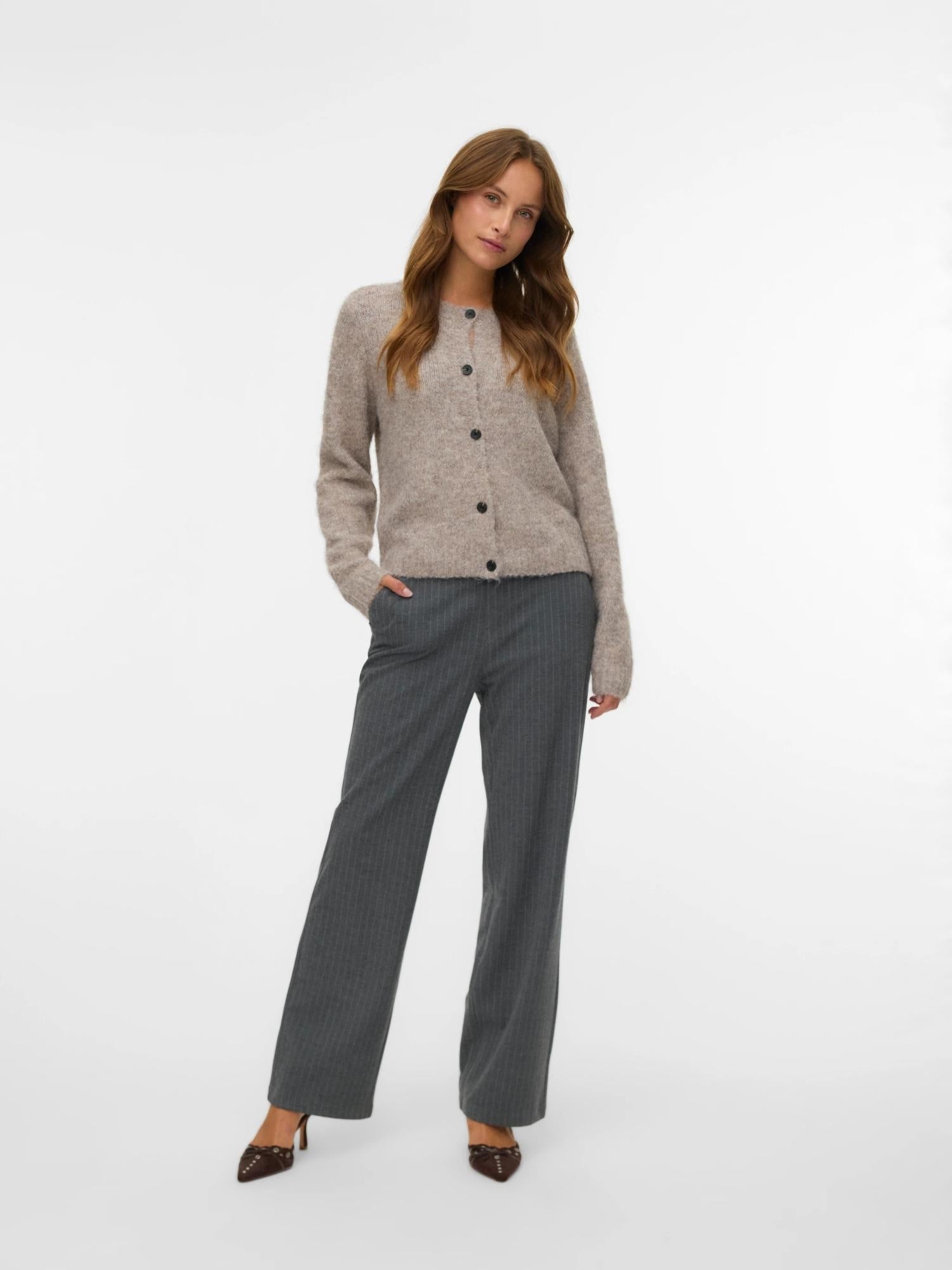 Vero Moda Pantalone Donna Maya Medium Grey Melange 10331930 Medium Grey Melange WHITE VERO MODA