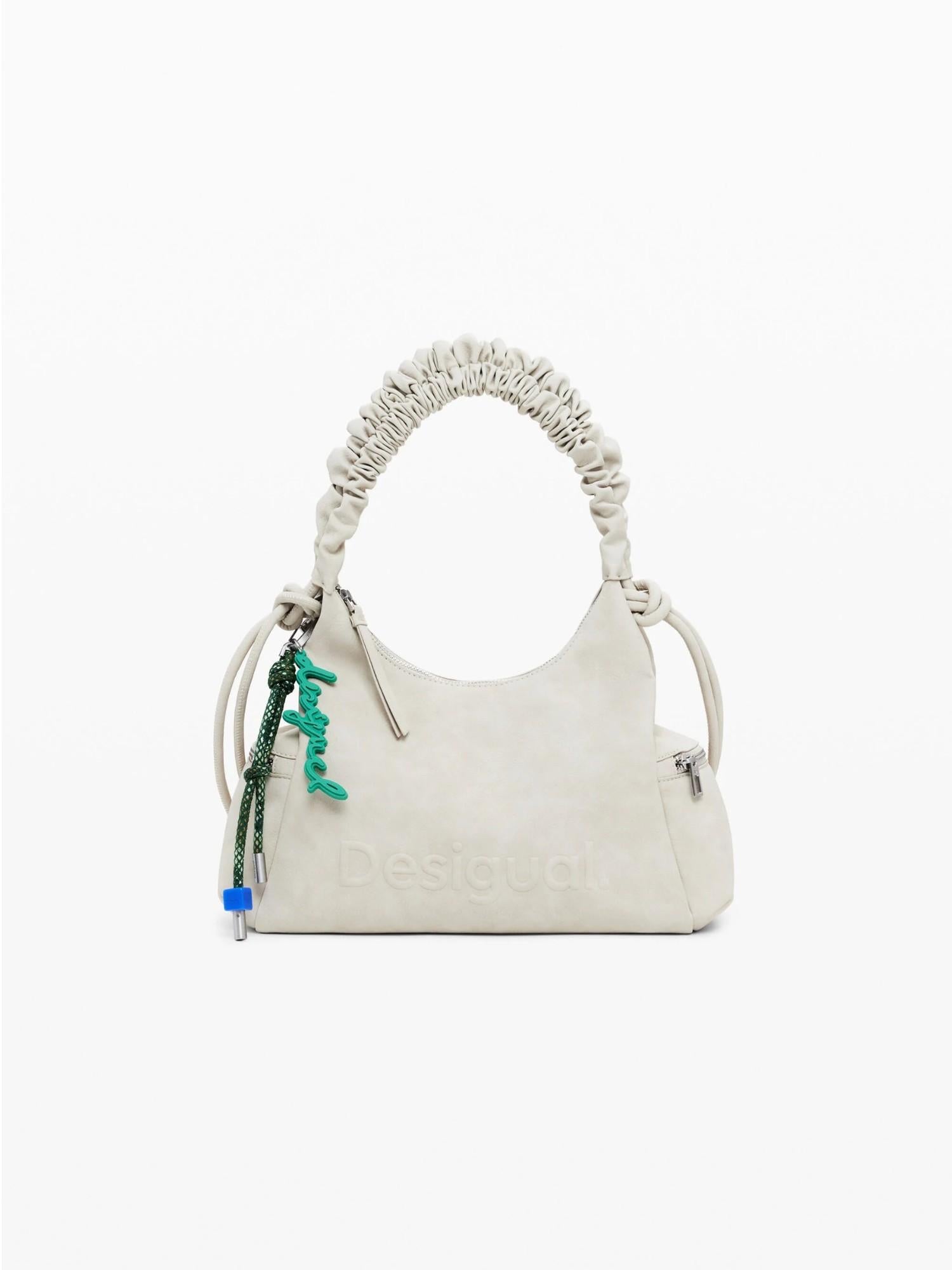 Desigual Borsa logo 3D con manico arricciato media Donna Avorio 25WAXPB0 6006 DESIGUAL