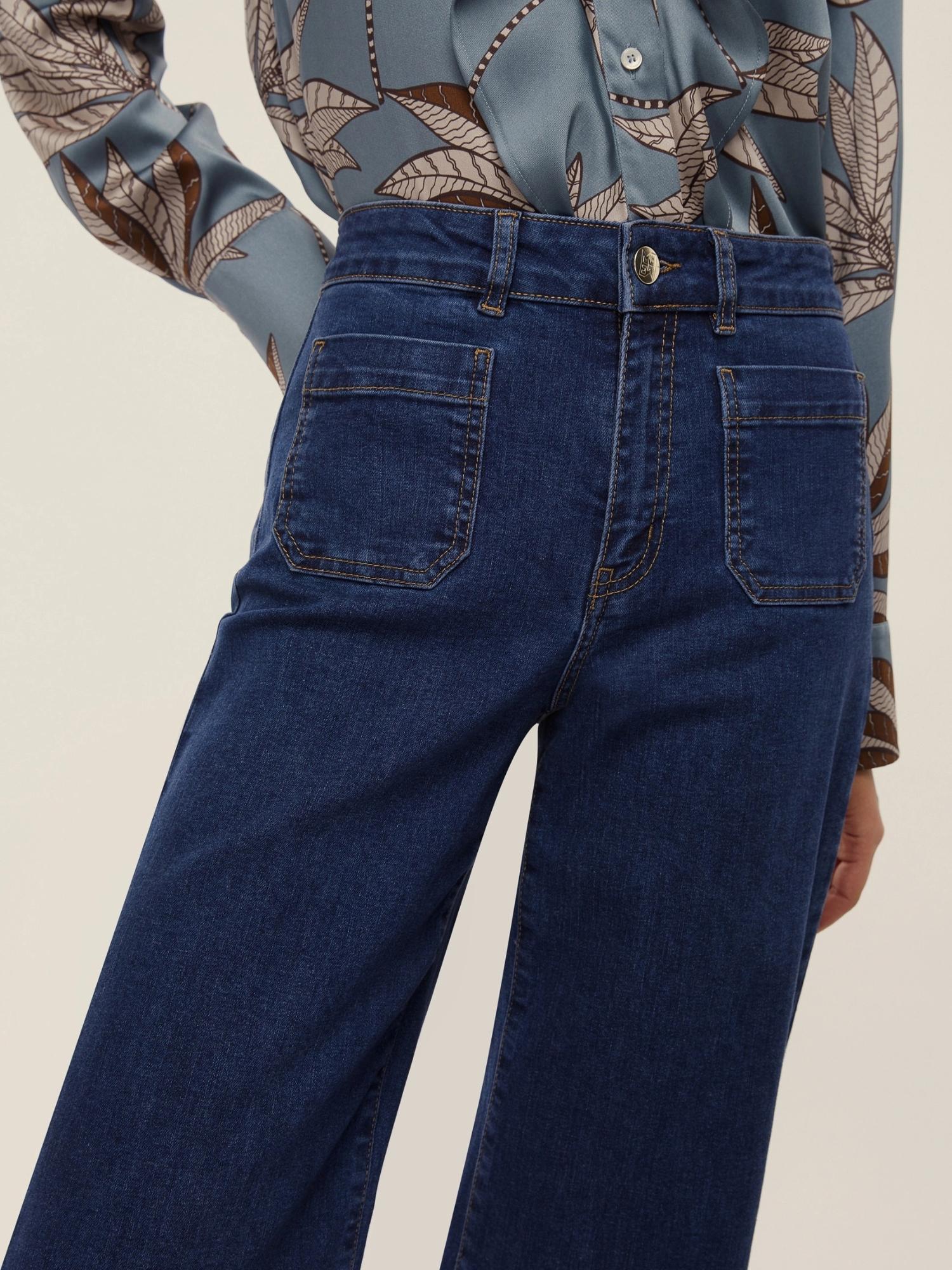 Emme Marella Jeans con tasche applicate Donna Palma Blu 2525186031200 002 EMME MARELLA