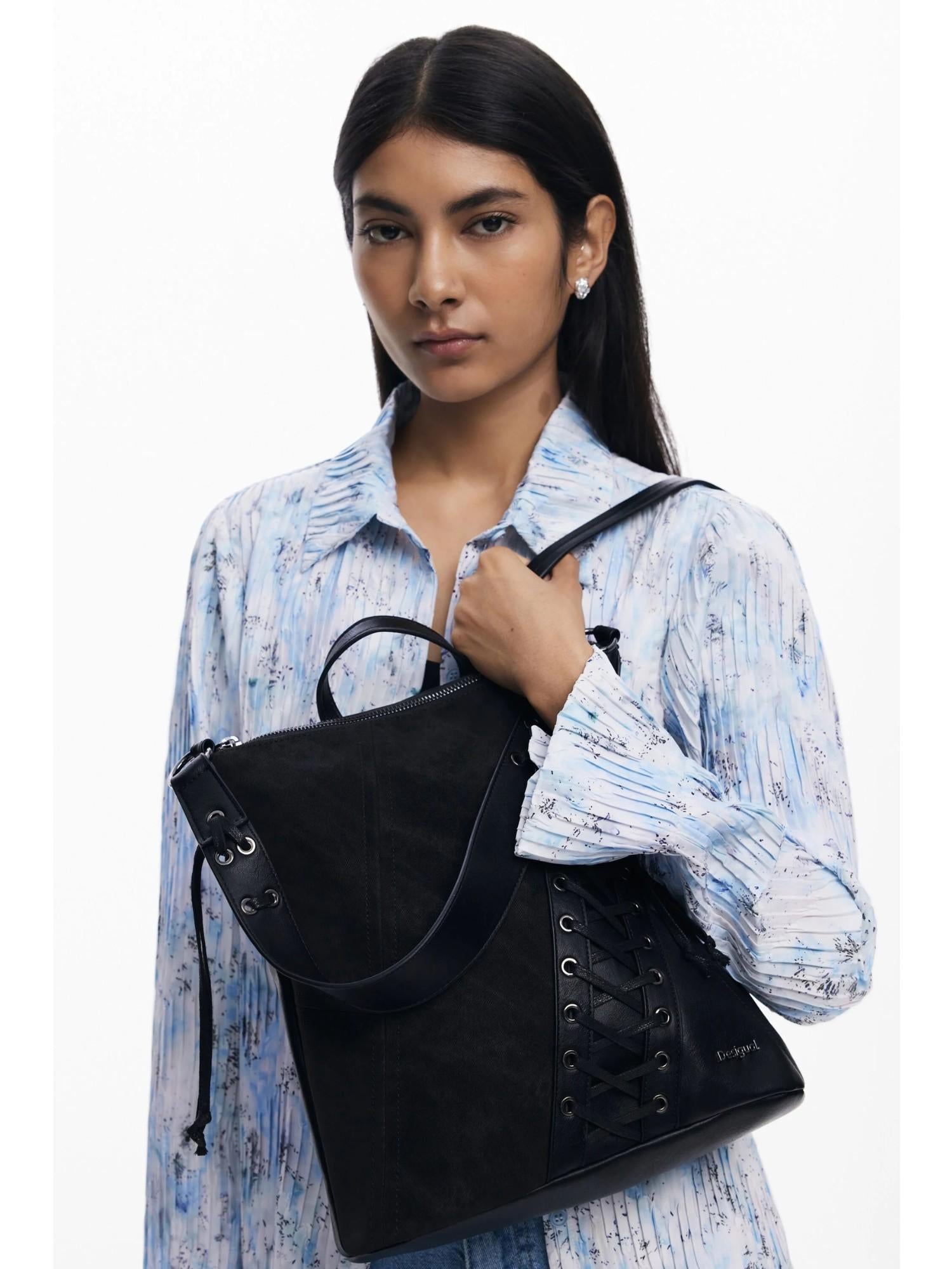 Desigual Zaino effetto pelle corsetto piccolo Donna Nero 25WAKP12 2000 DESIGUAL