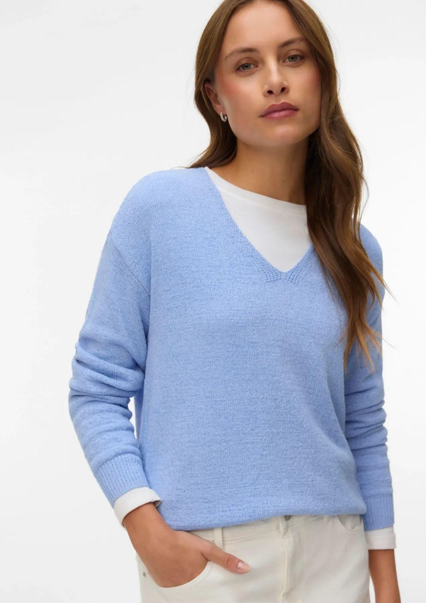 Vero Moda Pullover Donna Charity Blu Brunnera 10340124 Brunnera Blue VERO MODA