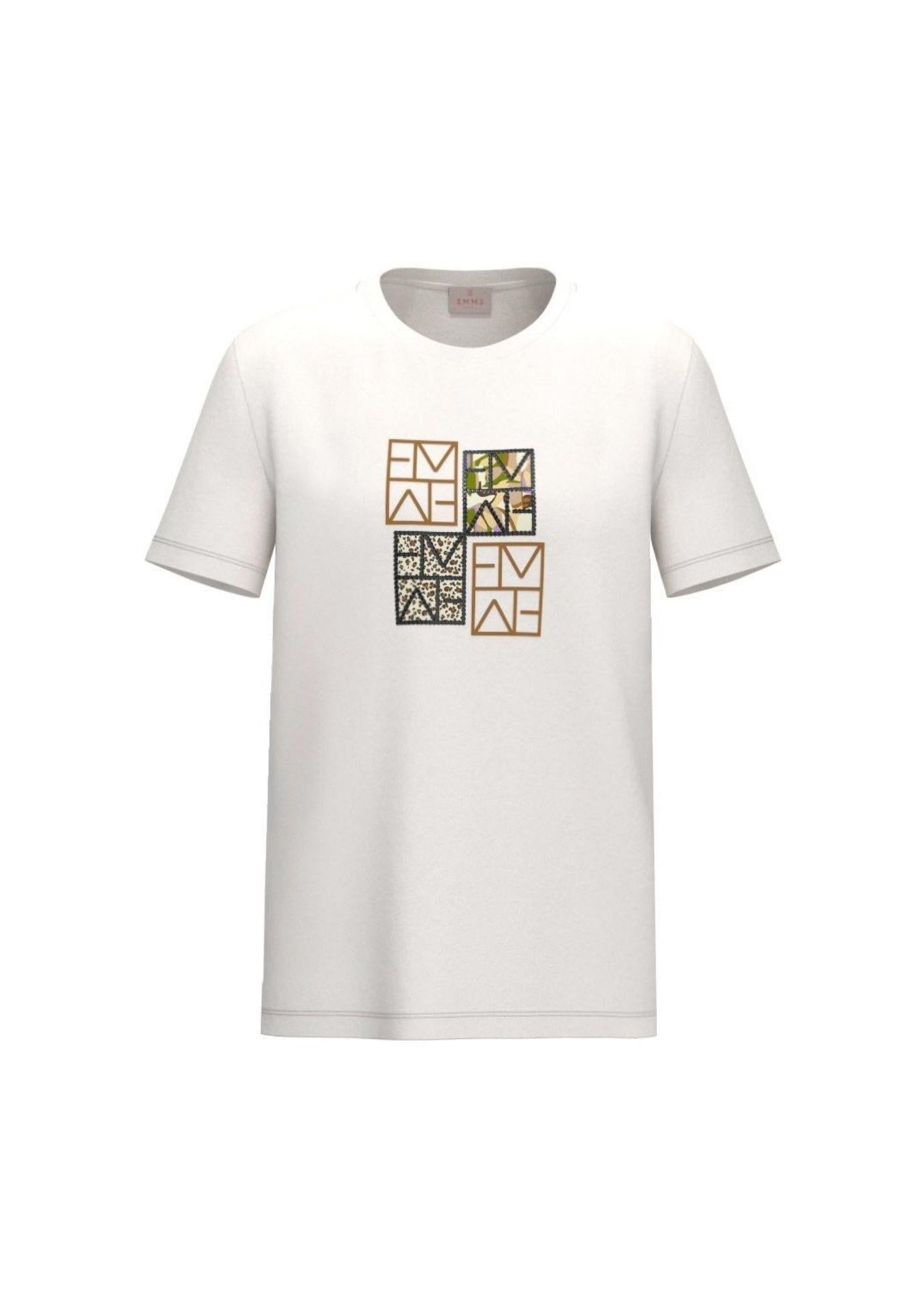 Emme Marella T-Shirt Donna Emmmarea Bianca Stampa Logo 2615971061200 002 EMME MARELLA