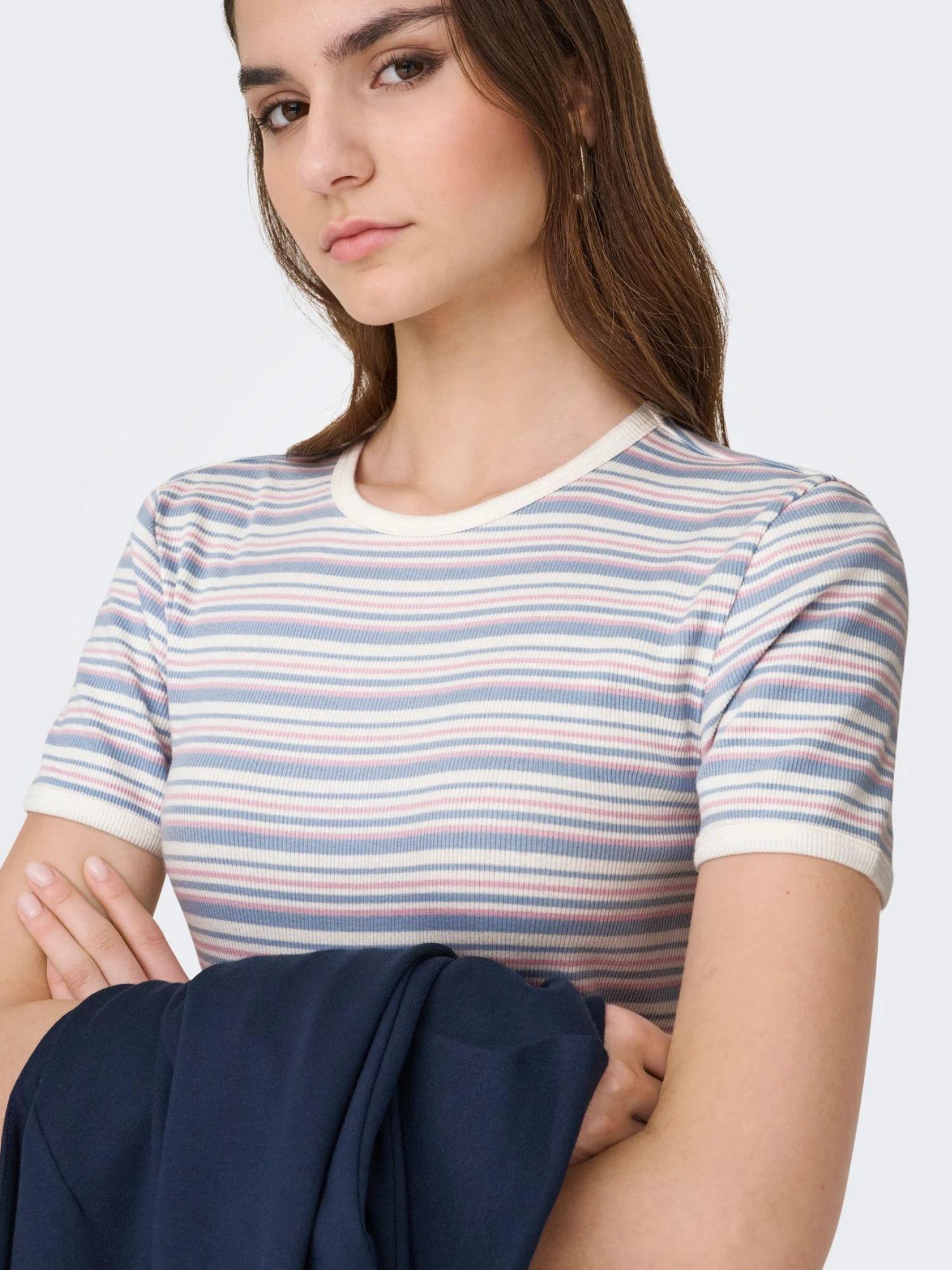 Jacqueline De Yong T-Shirt Donna Cashmere Blue Jdylada 15363219 Cashmere Blue MIX JACQUELINE DE YONG