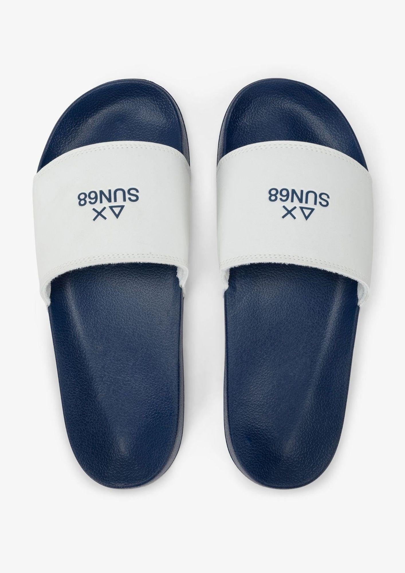 Sun68 Ciabatte Uomo Blu Navy e Bianche X36101 701 SUN68
