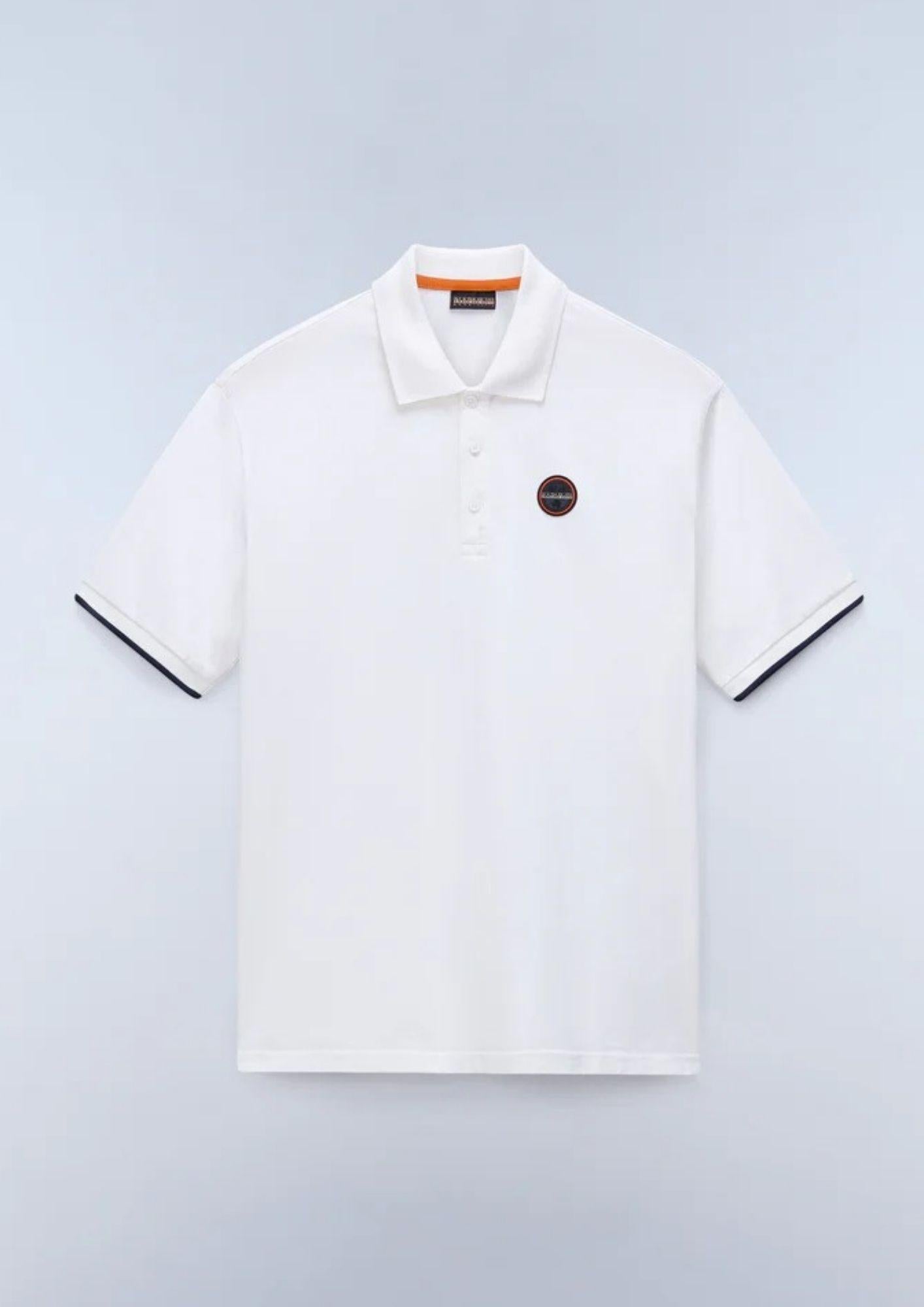 Napapijri Polo Uomo Badge Bianca NP0A4GAC 206 NAPAPIJRI